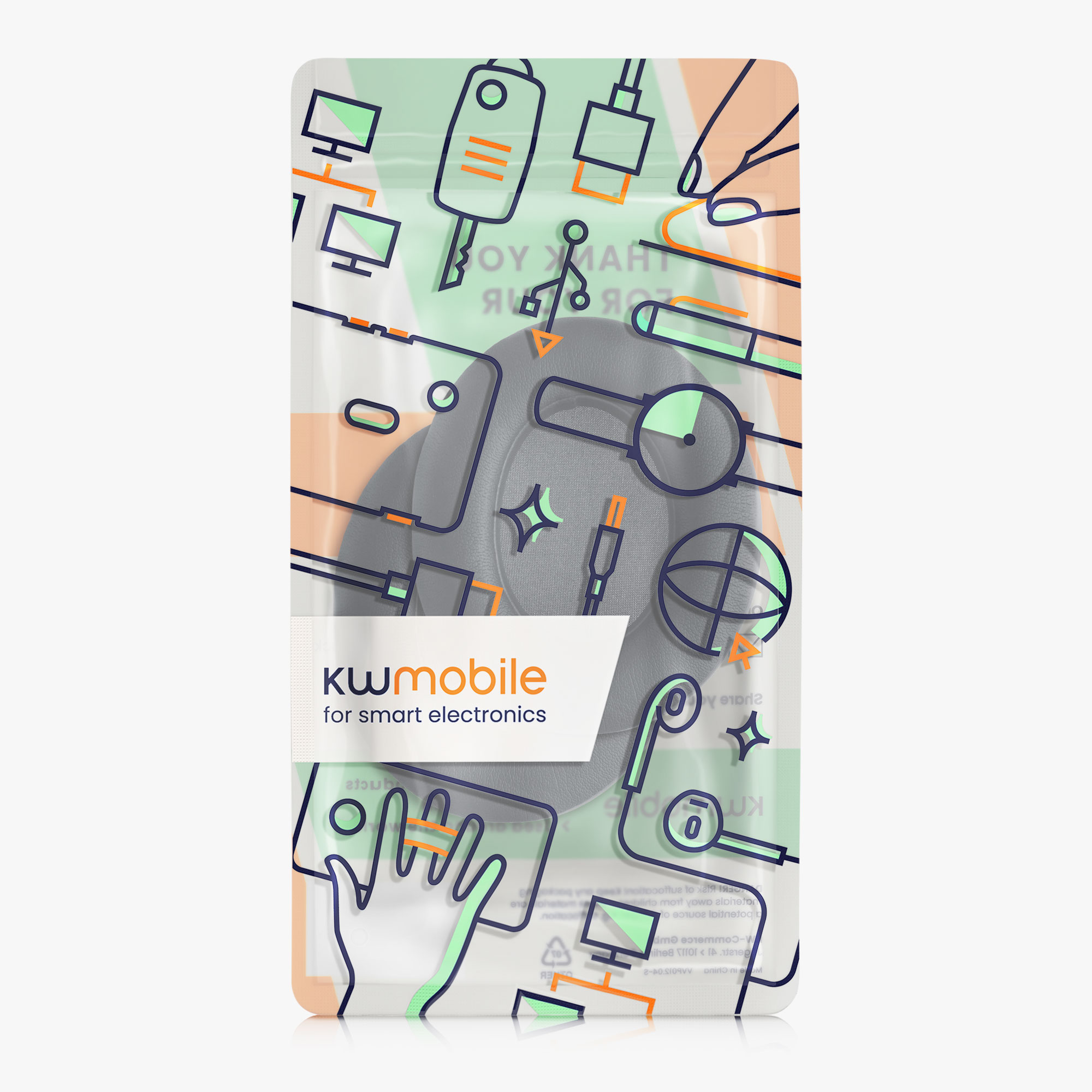 Náušníky na sluchátka 2 ks Beats Studio 2 / 3 Wireless kwmobile - béžovo-šedá