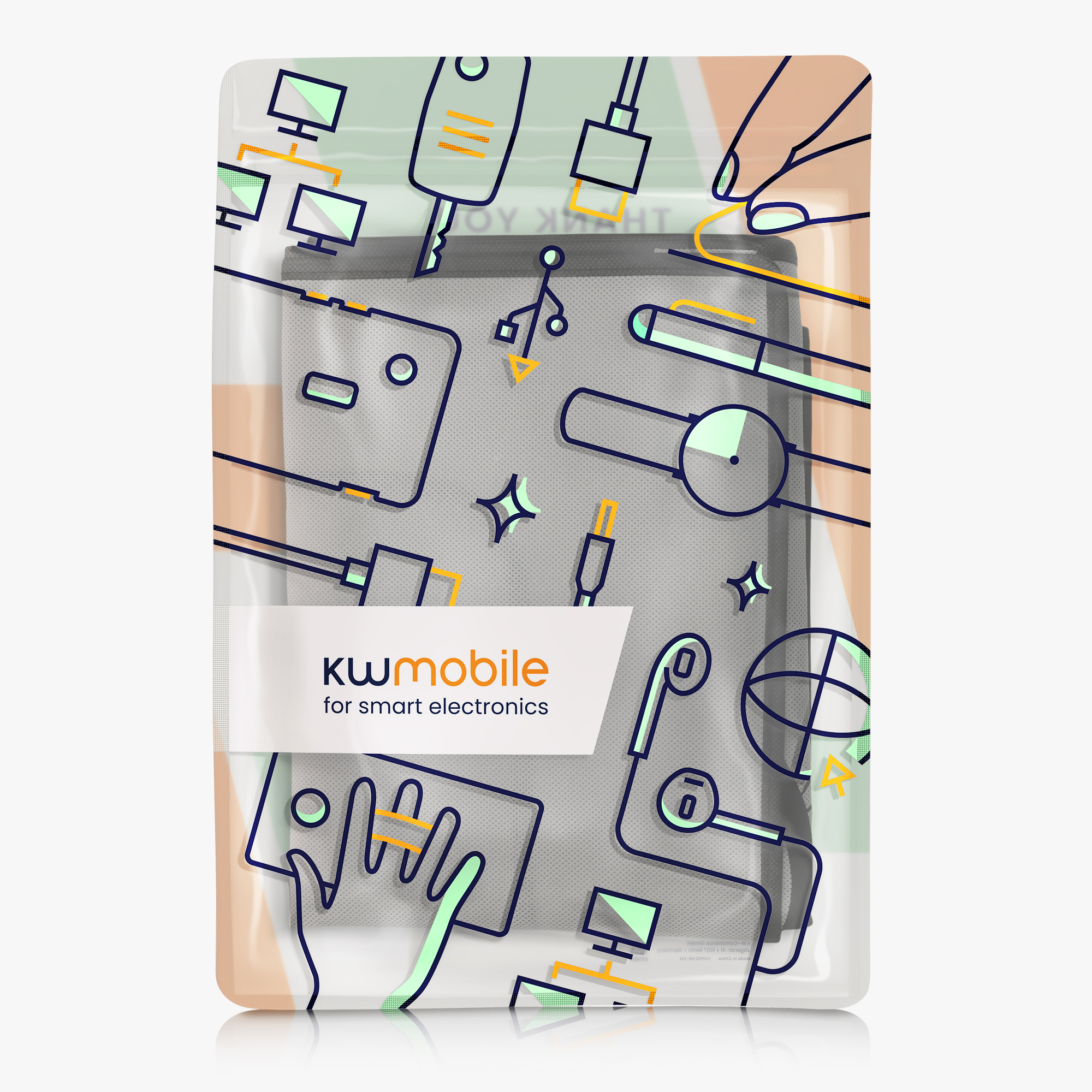 Protiprašný kryt monitoru kwmobile 31-32" meow cat - šedá / černá