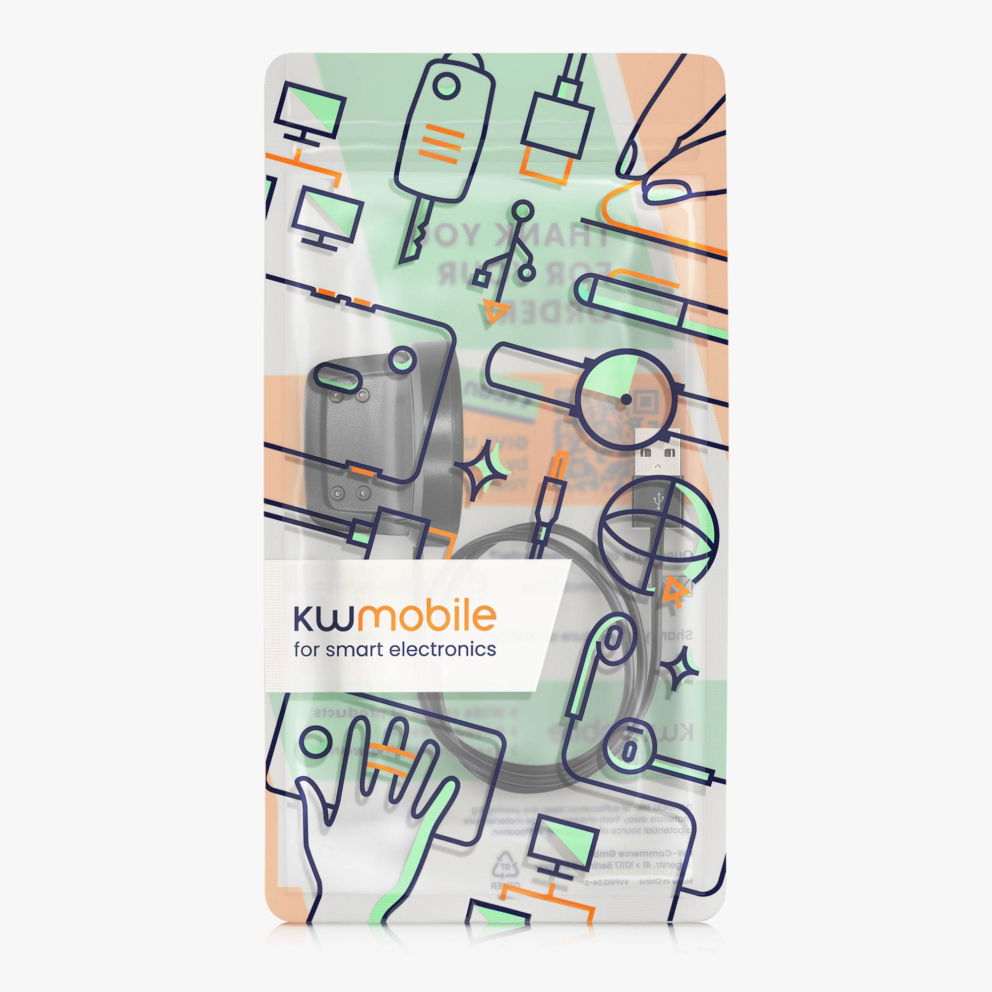 Nabíječka pro chytré hodinky kwmobile pro Samsung Gear Fit2 / Gear Fit 2 Pro - černá