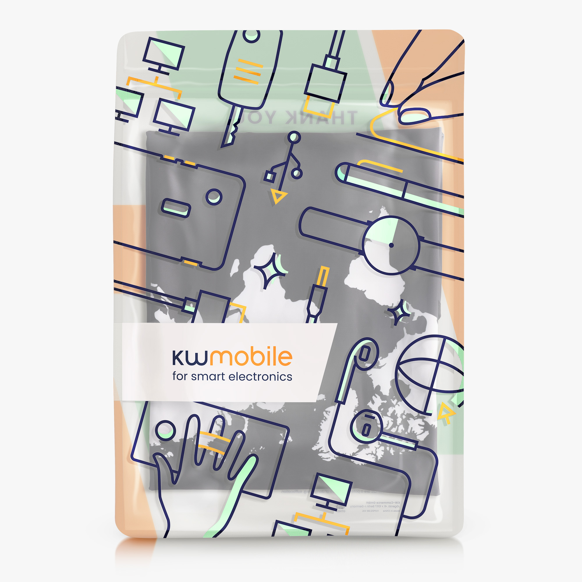Obal na kufr kwmobile L - Travel Outline bílá / černá