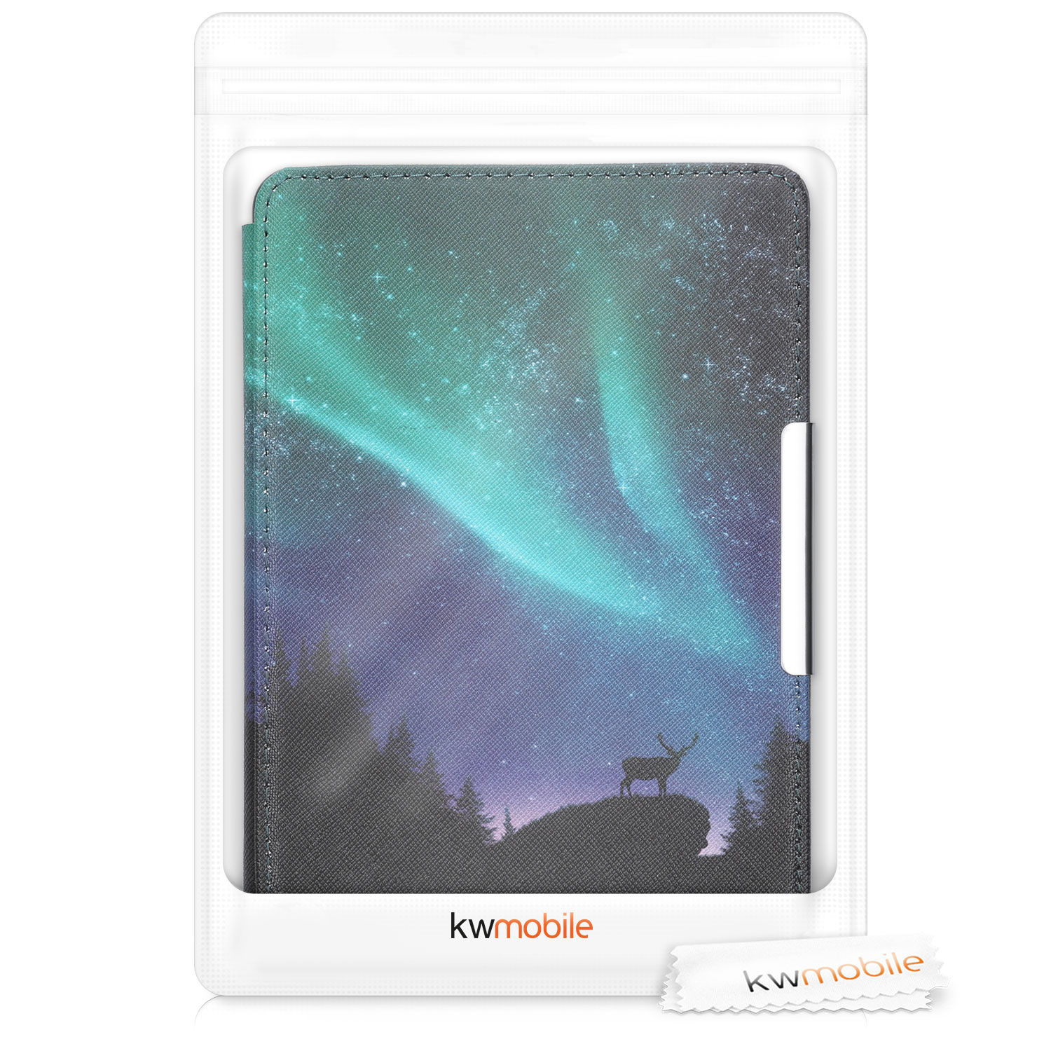 Pouzdro na čtečku kwmobile Kindle Paperwhite - Aurora - tyrkysová / modrá / černá