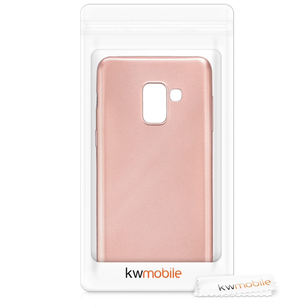 Metalický kryt na mobil Samsung Galaxy A8 (2018) kwmobile metalicky rose gold