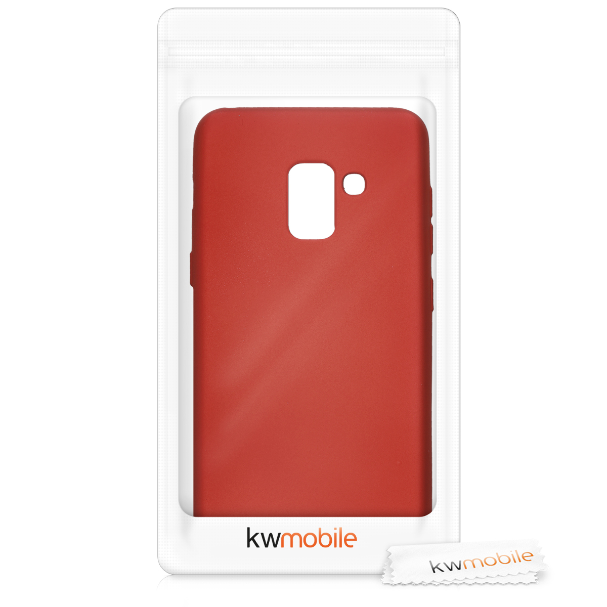 Metalický kryt na mobil Samsung Galaxy A8 (2018) kwmobile metalicky tmavě červený