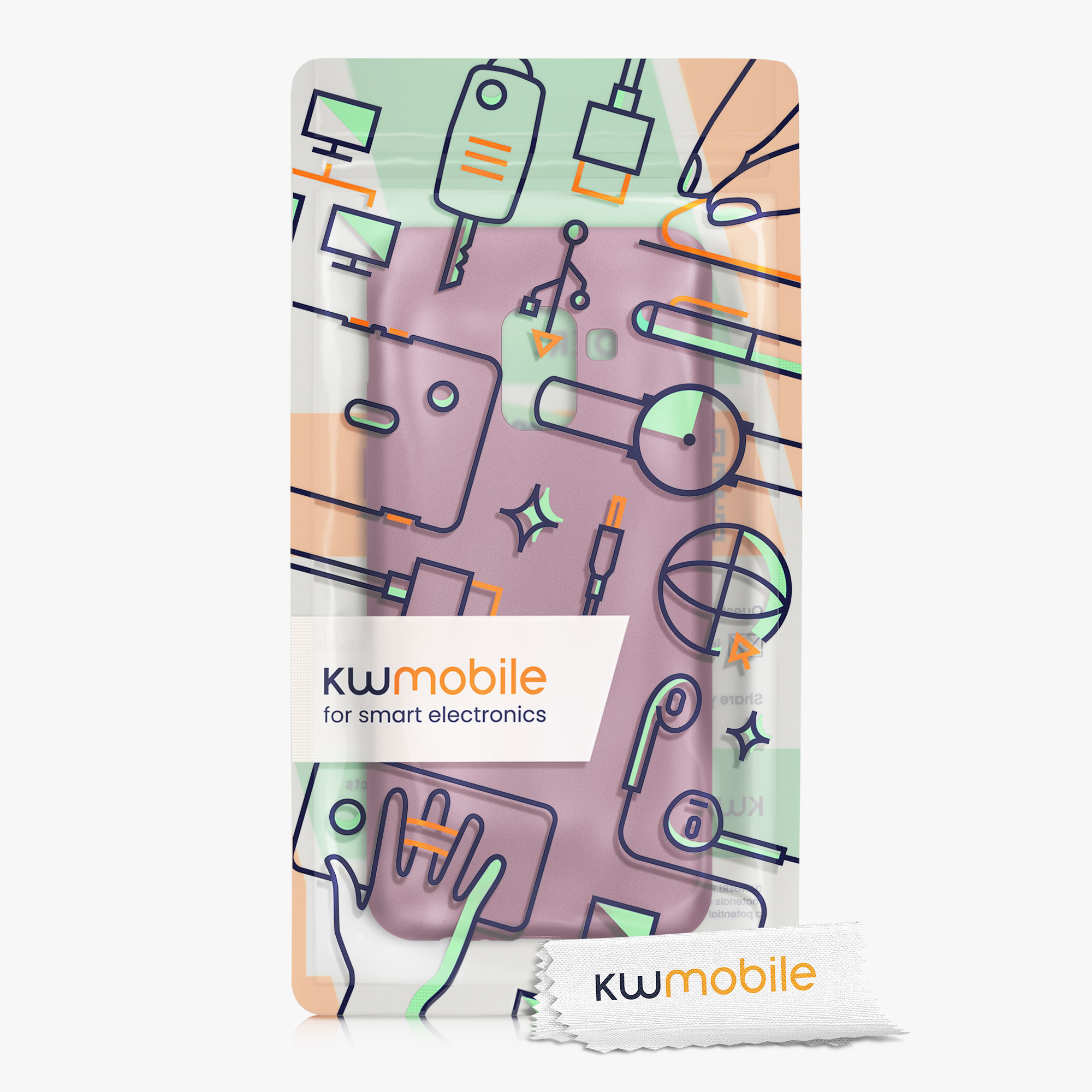 Metalický kryt na mobil Samsung Galaxy A8 (2018) kwmobile metalicky levandulový