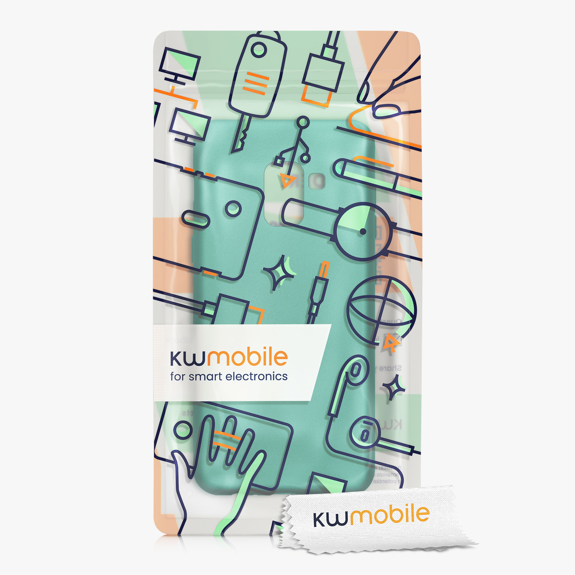 Metalický kryt na mobil Samsung Galaxy A8 (2018) kwmobile metalicky tmavě zelený