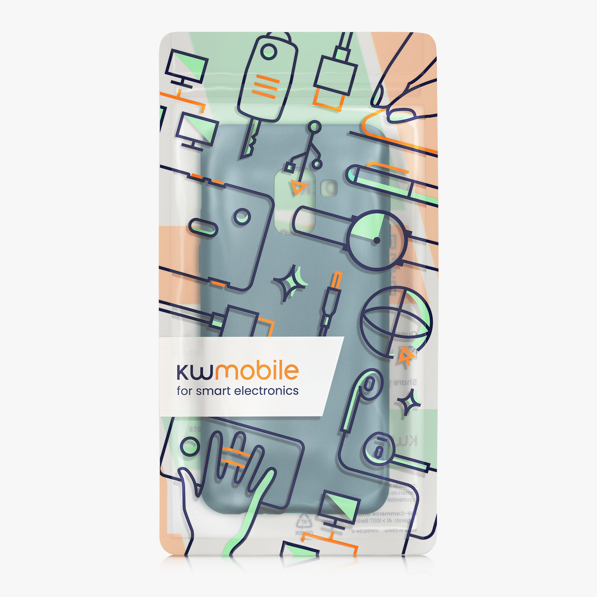 Metalický kryt na mobil Samsung Galaxy A8 (2018) kwmobile metalicky karibsky modrý