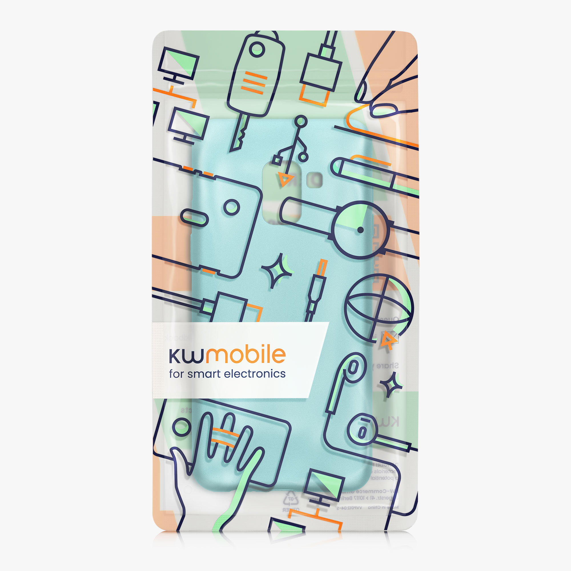 Metalický kryt na mobil Samsung Galaxy A8 (2018) kwmobile Metallic Mint Green