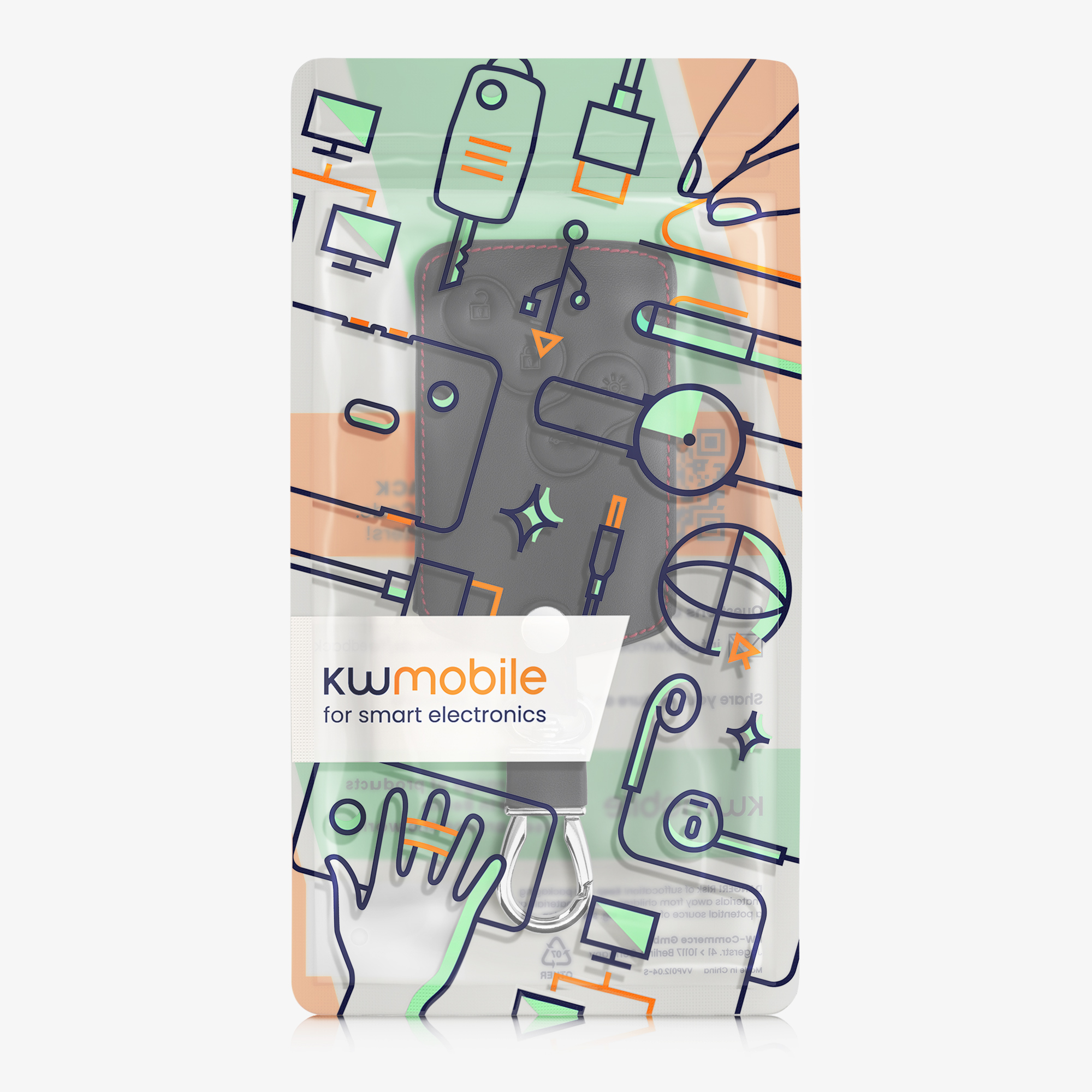kwmobile pouzdro na klíč Renault 4 - černá