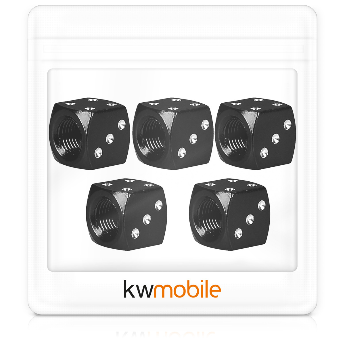 Kovové čepičky ventilků kwmobile pro auto, kolo a motocykl - set of 5 tire stem car wheel dustproof cap