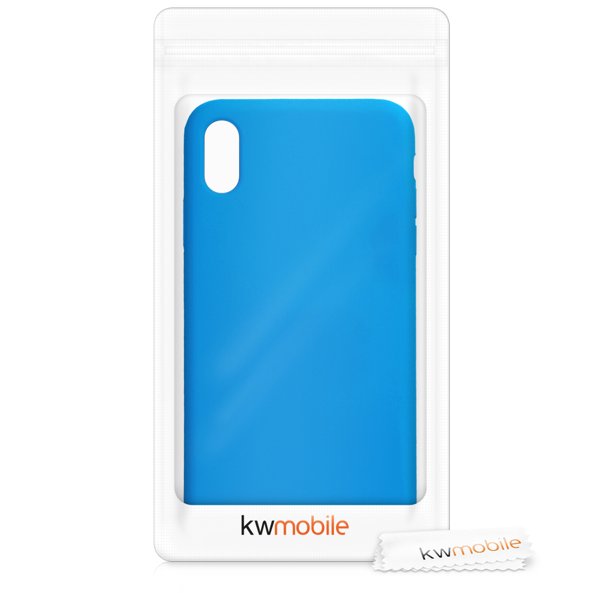 Silikonový kryt na mobil kwmobile pro Apple iPhone XS Max - zářivě modrá