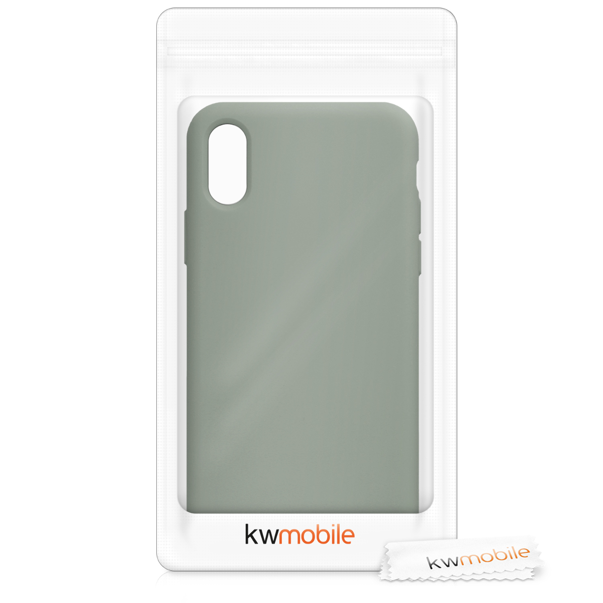 Silikonový kryt na mobil kwmobile pro Apple iPhone XS Max - šedozelená