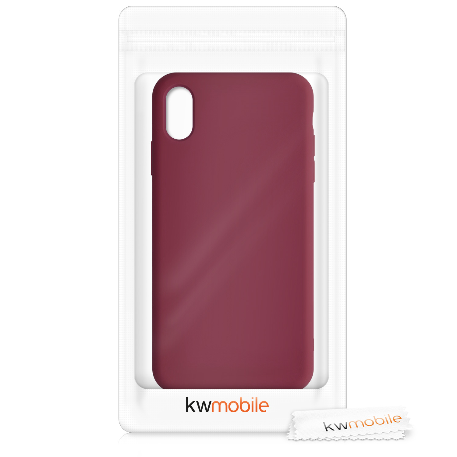 Silikonový kryt na mobil kwmobile pro Apple iPhone XS Max - rebarborově červená