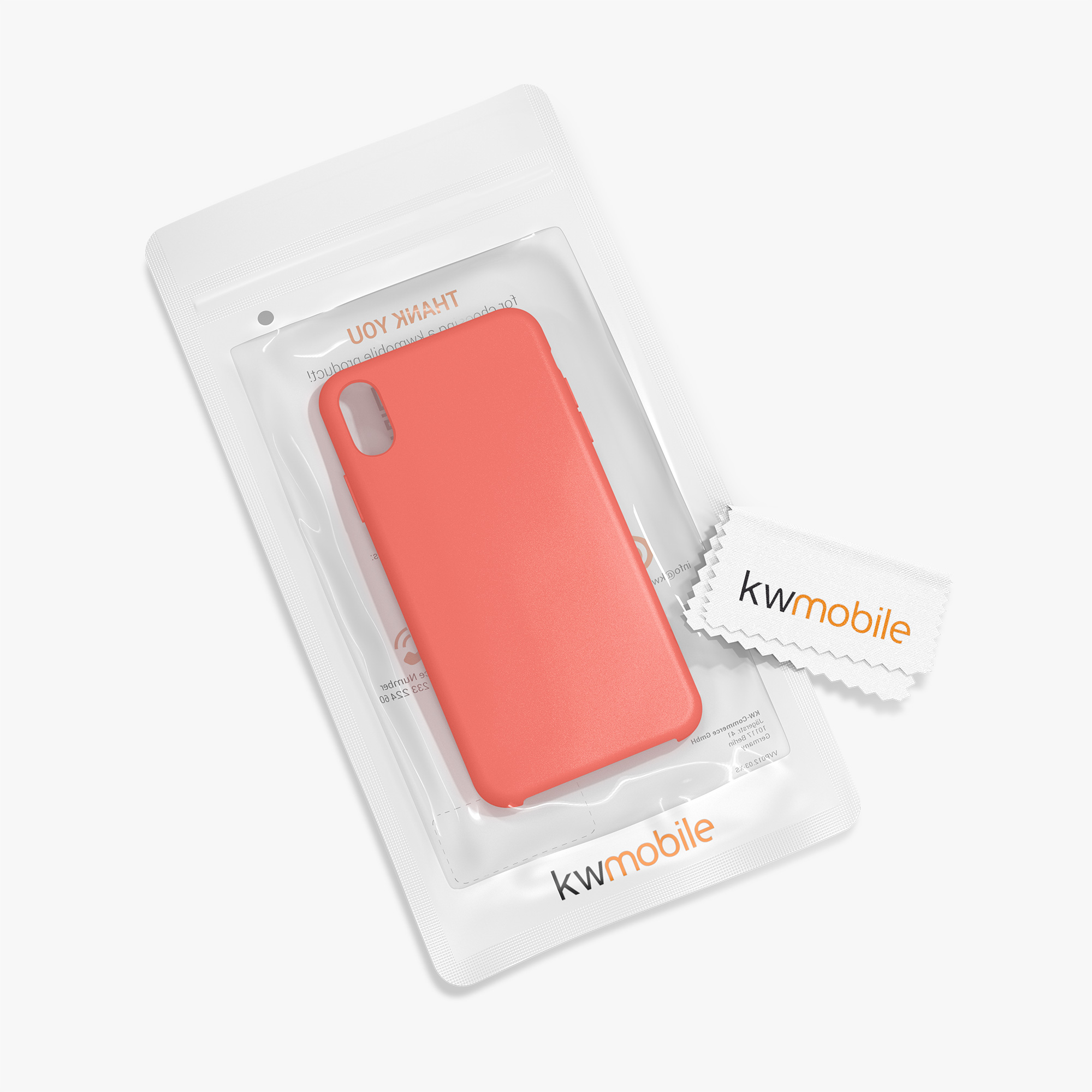 Silikonový kryt na mobil kwmobile pro Apple iPhone XR - výrazně korálová