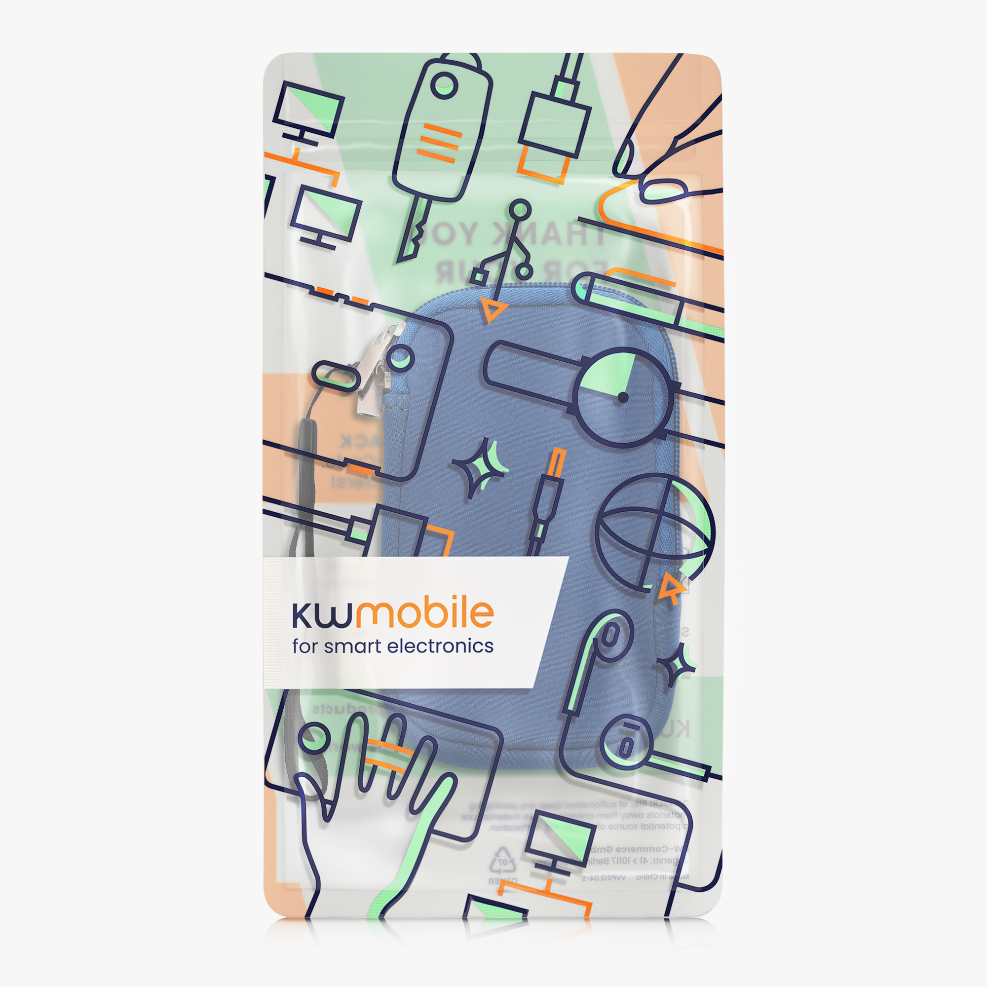 Univerzální pouzdro na mobil univerzální mobil do 4,5" / velikost S kwmobile - sleeve in blue