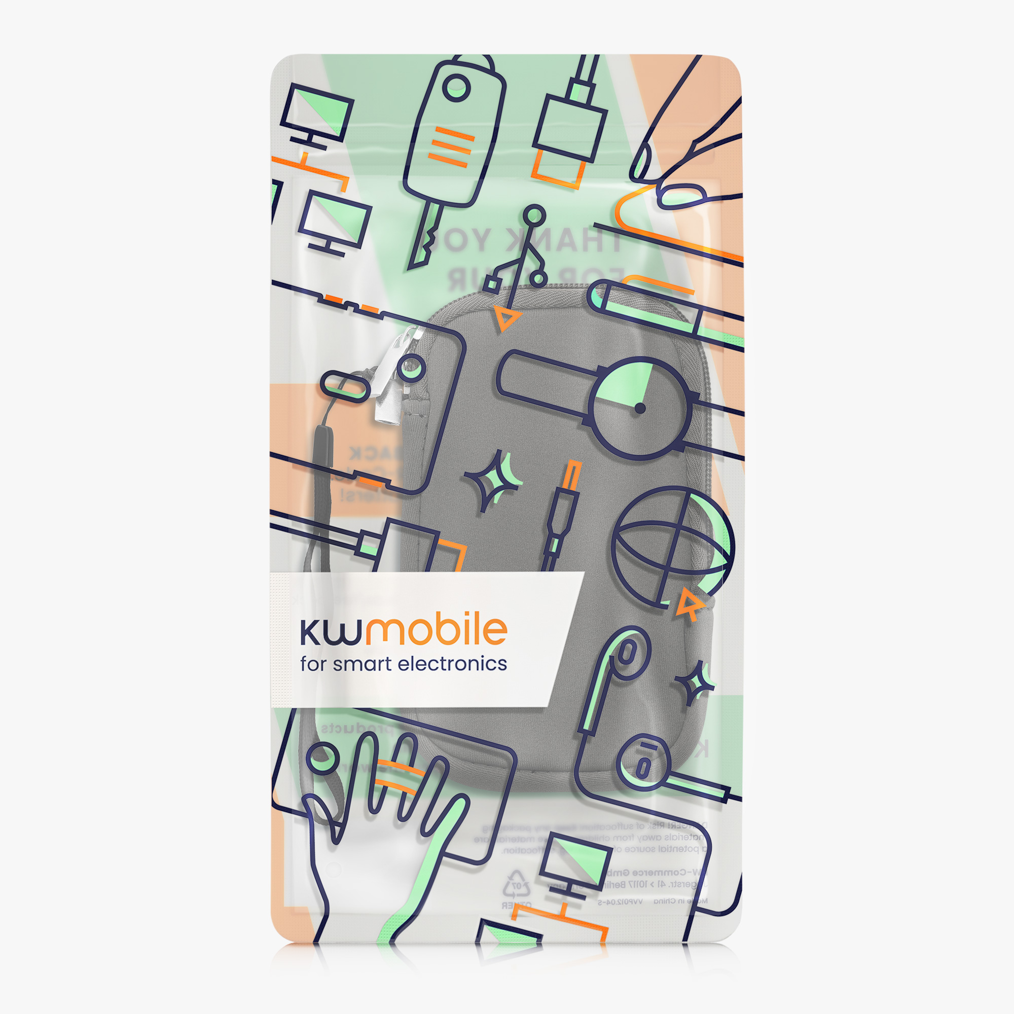 Univerzální pouzdro na mobil univerzální mobil do 4,5" / velikost S kwmobile - sleeve in stone dust