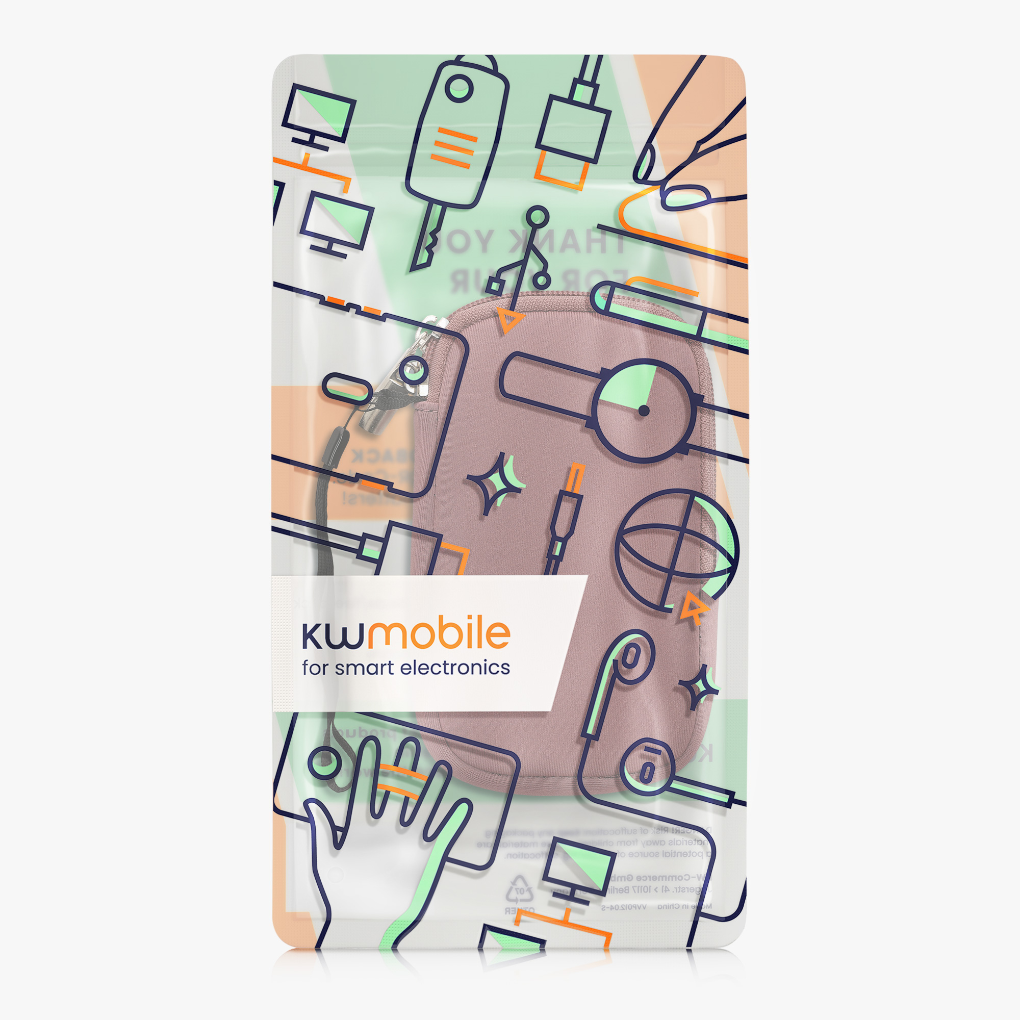 Univerzální pouzdro na mobil univerzální mobil do 4,5" / velikost S kwmobile - sleeve in dark rose