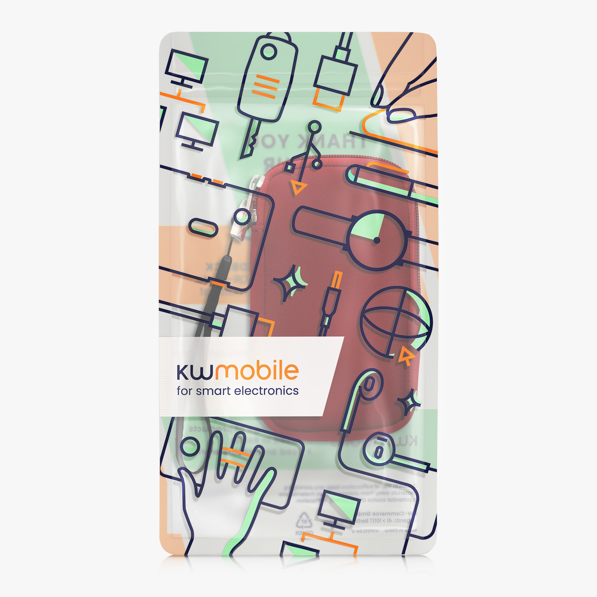 Univerzální pouzdro na mobil kwmobile pro Universal Phone Pouch Size M, sleeve in red