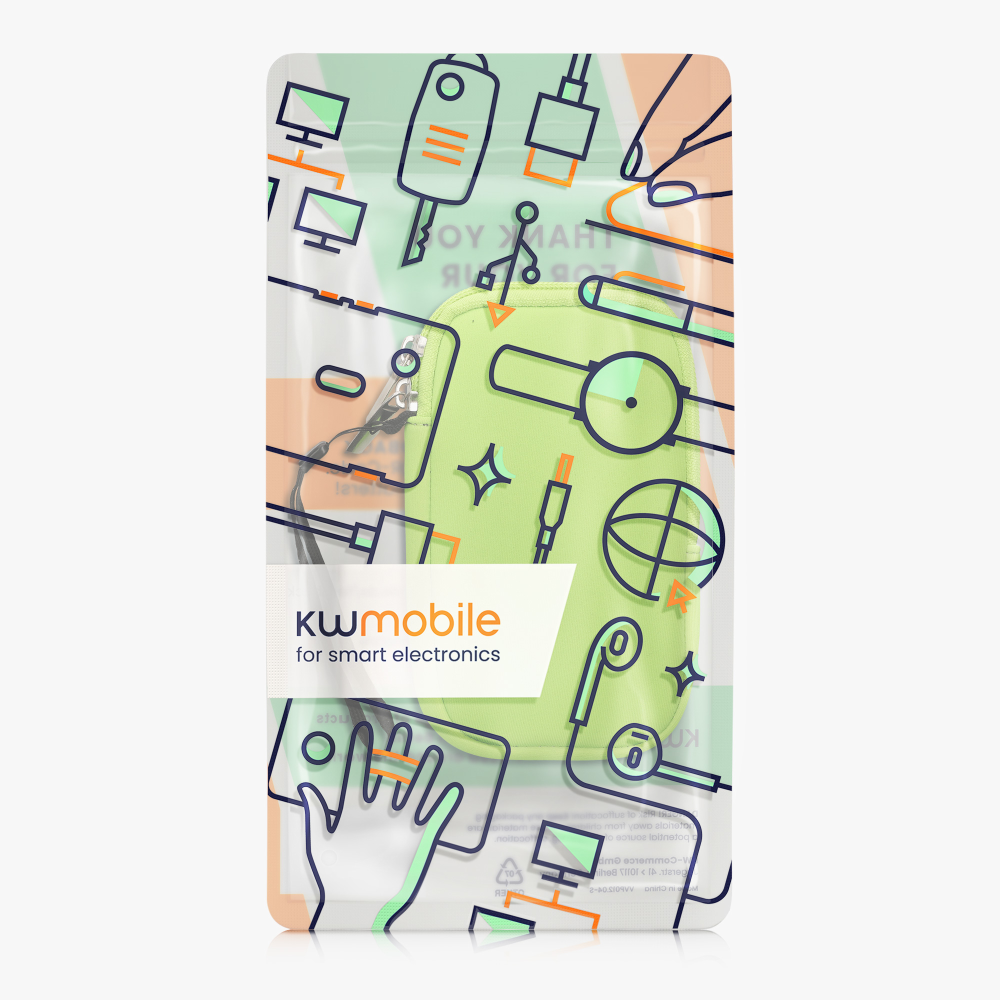 Univerzální pouzdro na mobil kwmobile pro Universal Phone Pouch Size M, sleeve in neon green