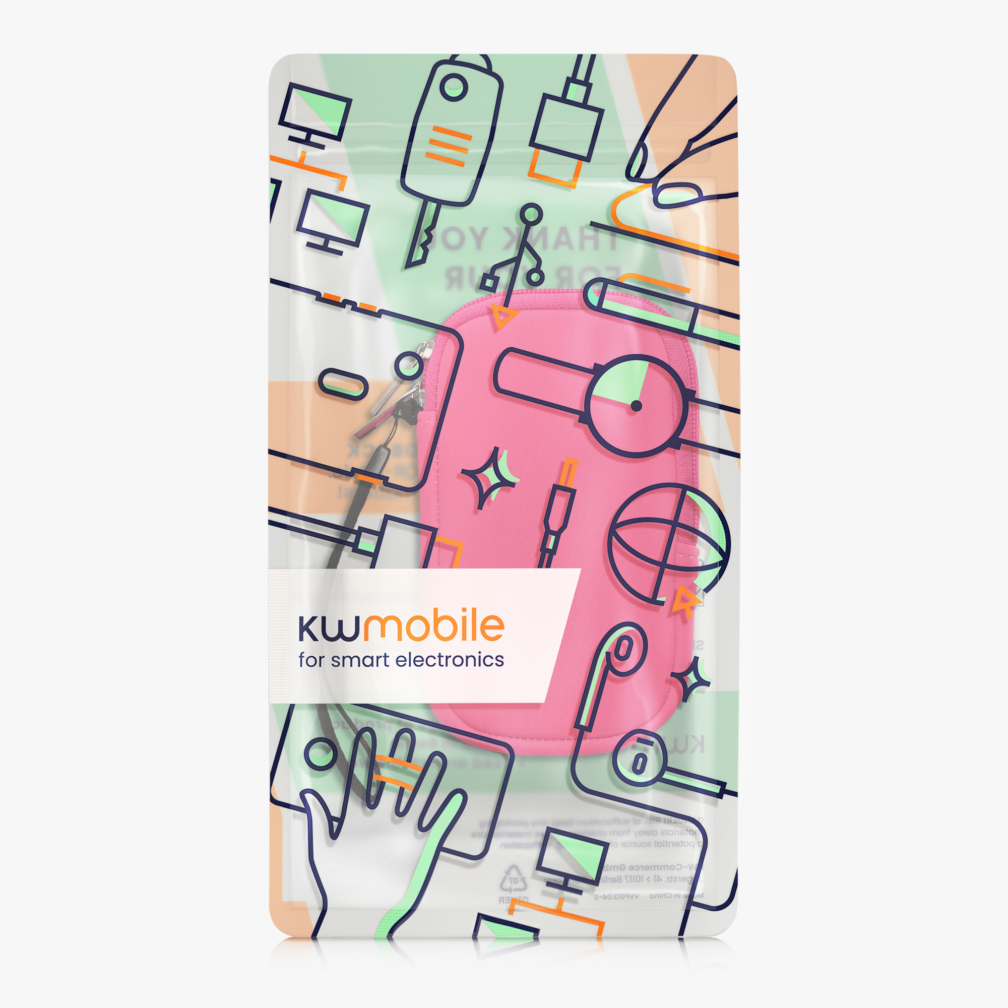 Univerzální pouzdro na mobil kwmobile pro Universal Phone Pouch Size M, sleeve in neon pink