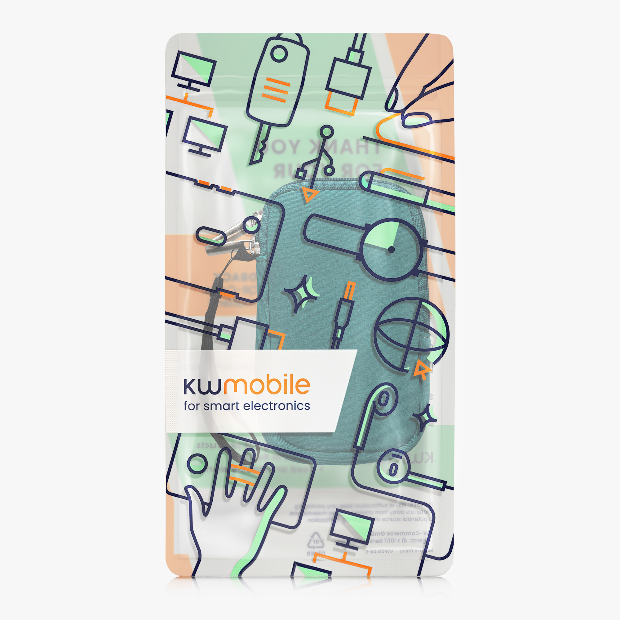 Univerzální pouzdro na mobil kwmobile pro Universal Phone Pouch Size M, sleeve in petrol