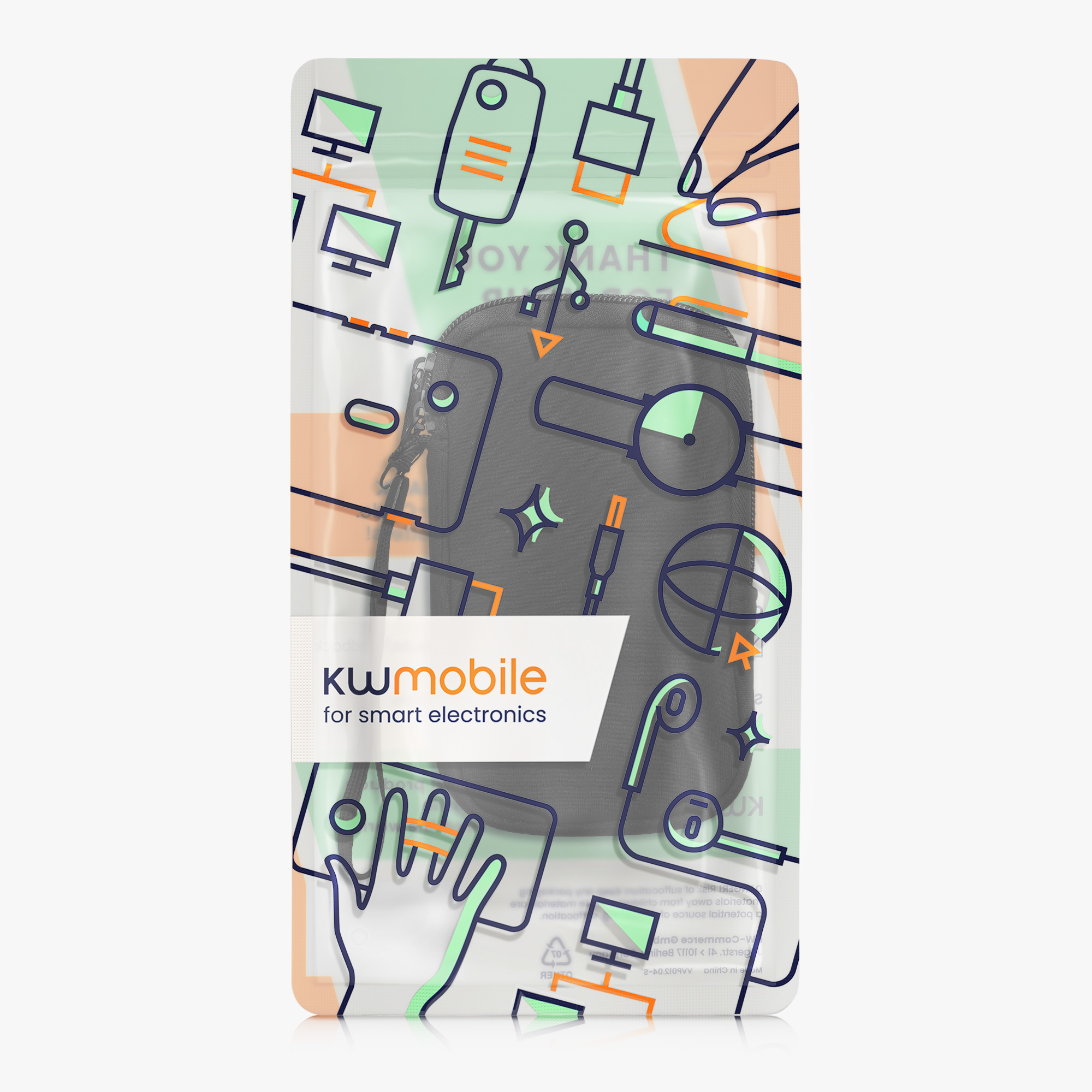 kwmobile univerzální pouzdro na mobil L 6.5", neopren, černá