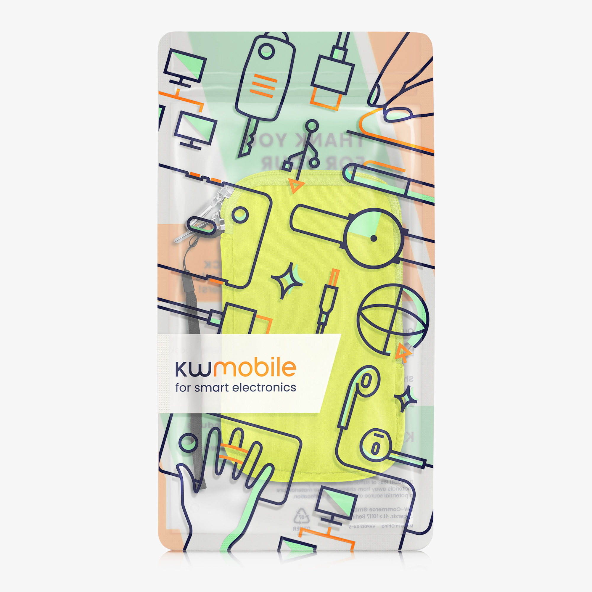kwmobile univerzální pouzdro na mobil L 6.5", neopren, žlutá