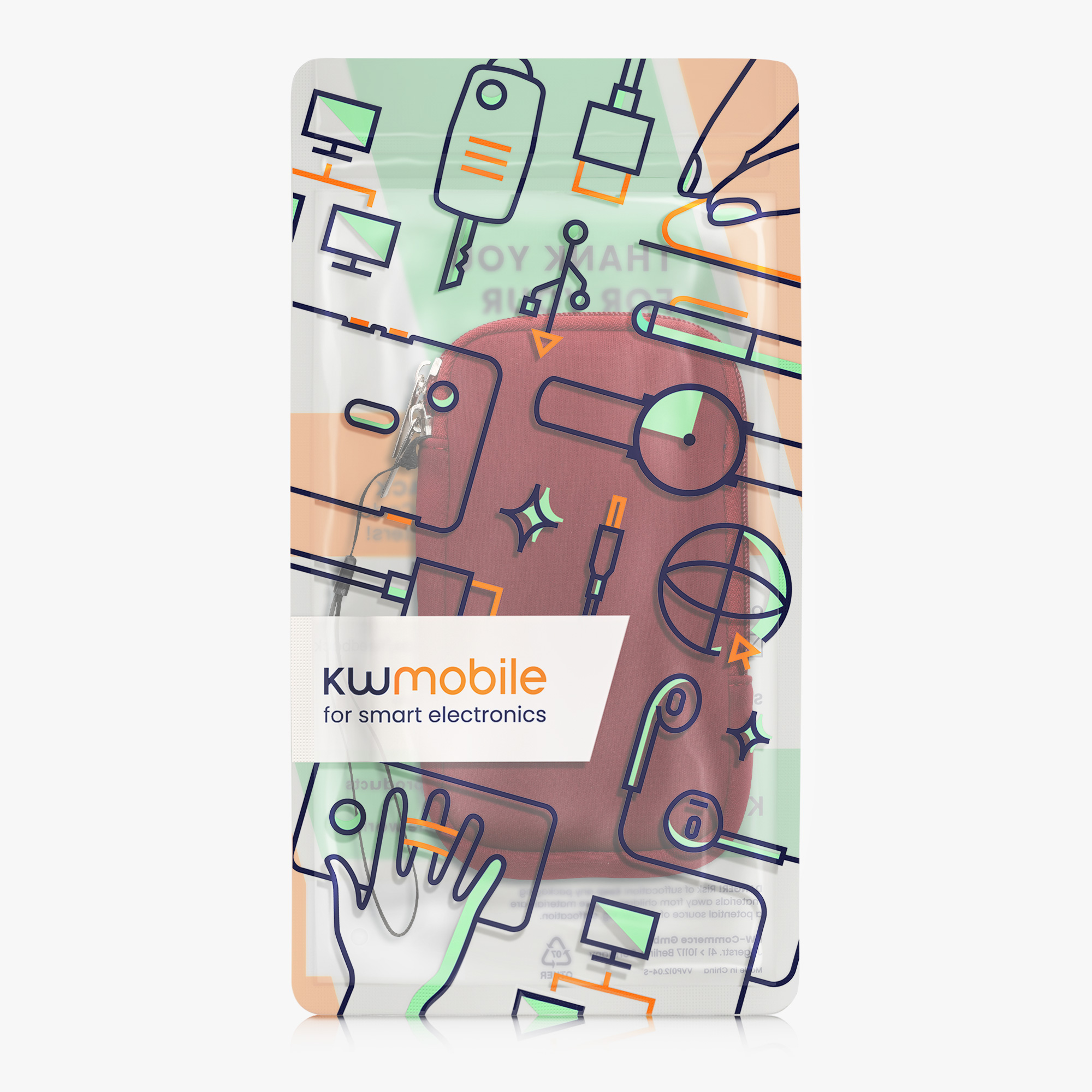 kwmobile univerzální pouzdro na mobil L 6.5", neopren, červená