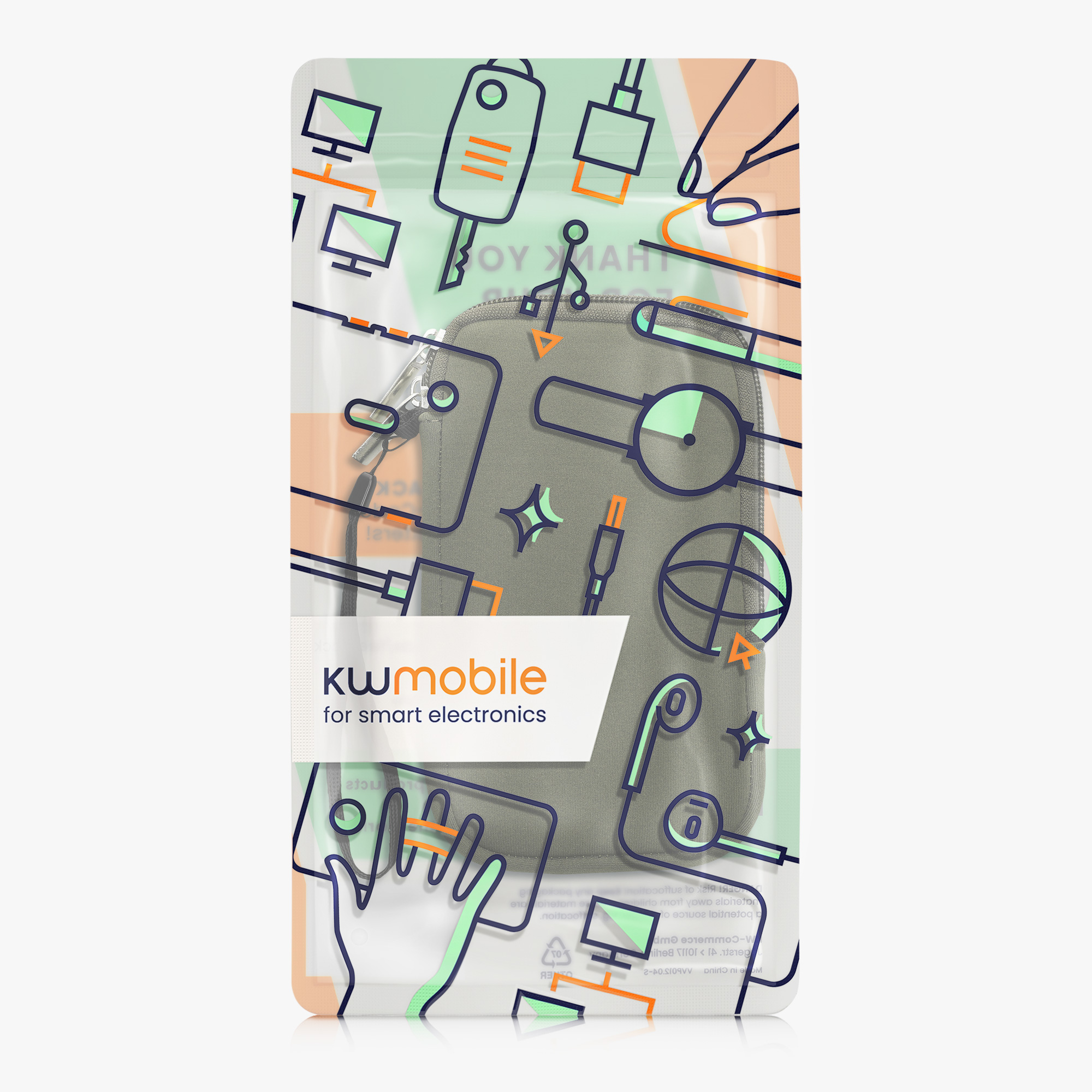 kwmobile univerzální pouzdro na mobil L 6.5", neopren, olivově zelená