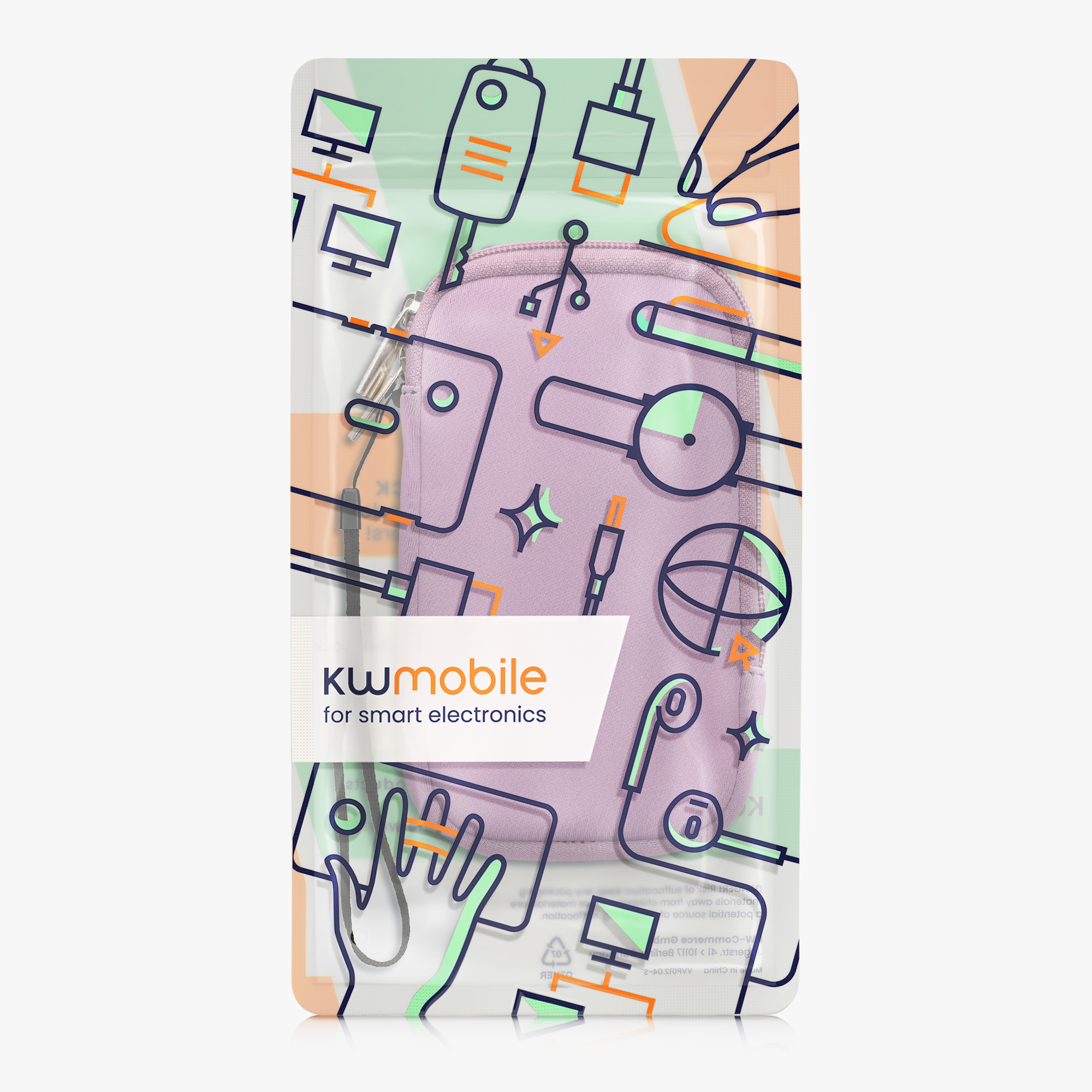 kwmobile univerzální pouzdro na mobil L 6.5", neopren, levandulová