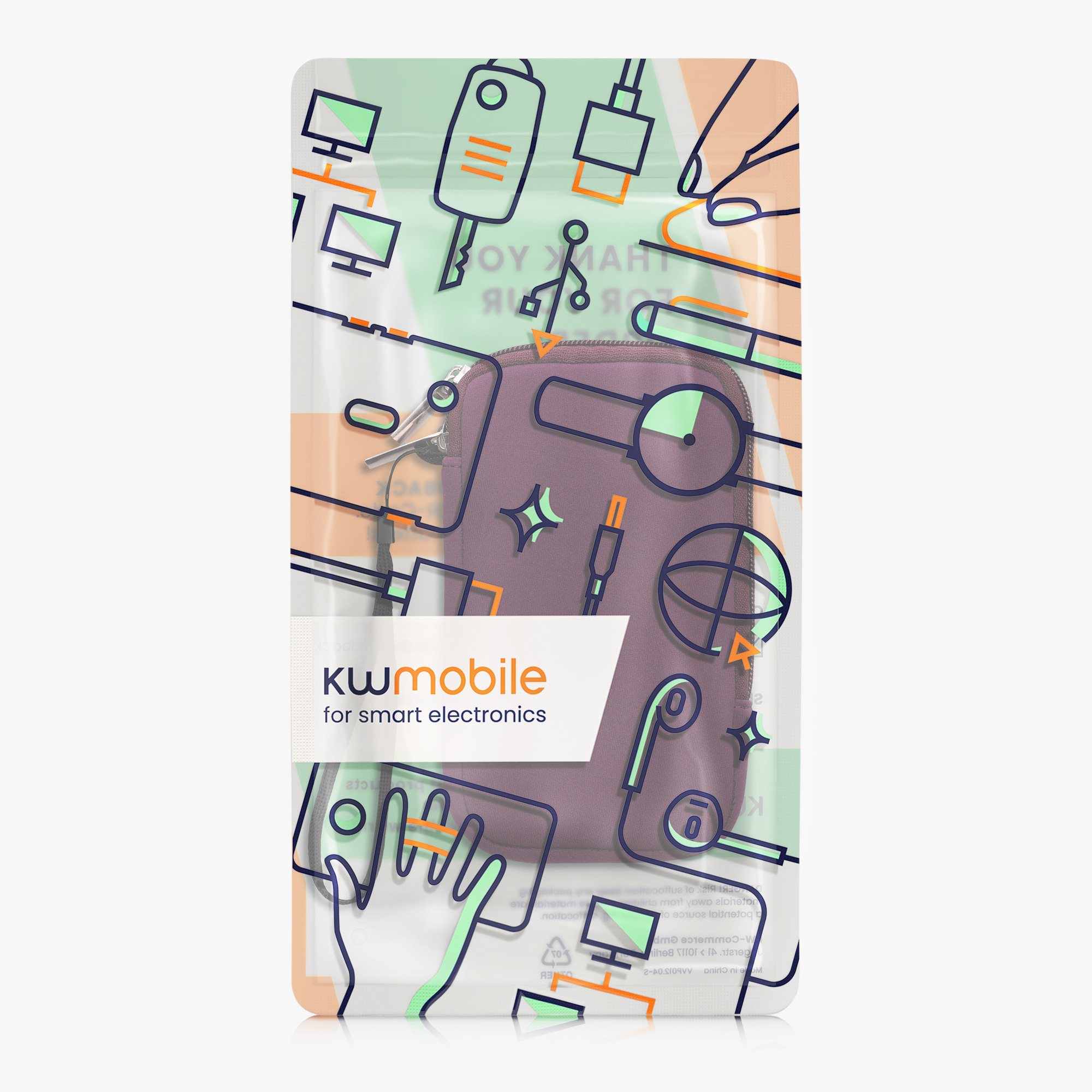 kwmobile univerzální pouzdro na mobil L 6.5", neopren, berry
