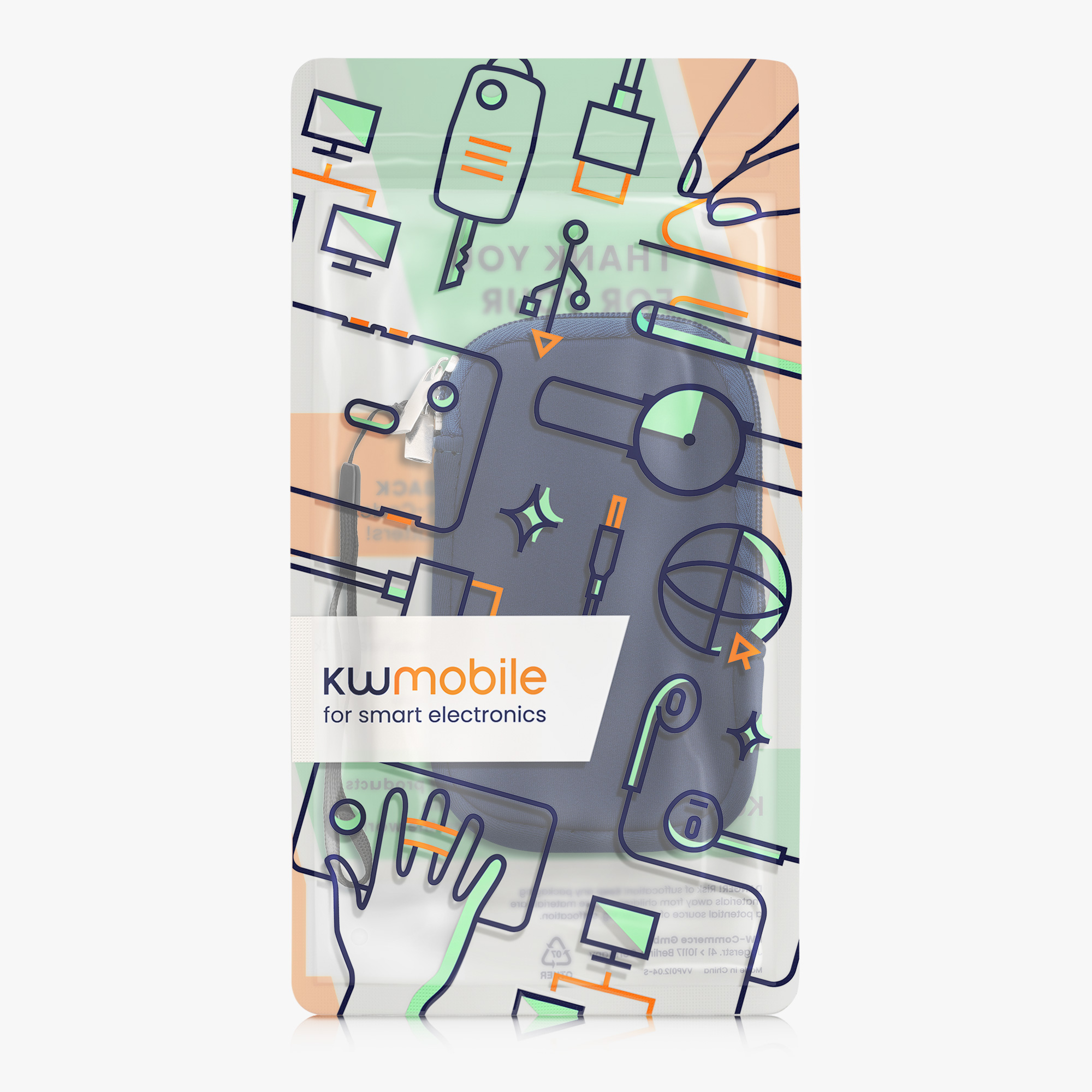 kwmobile univerzální pouzdro na mobil L 6.5", neopren, tmavě modrá