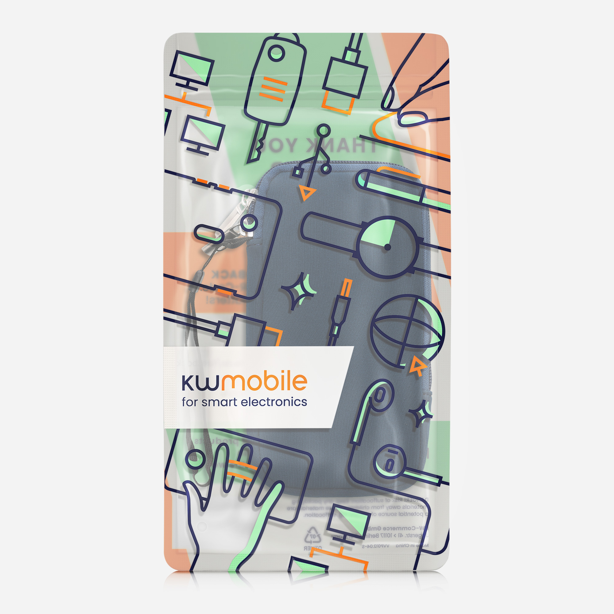 kwmobile univerzální pouzdro na mobil L 6.5", neopren, námořnická modrá