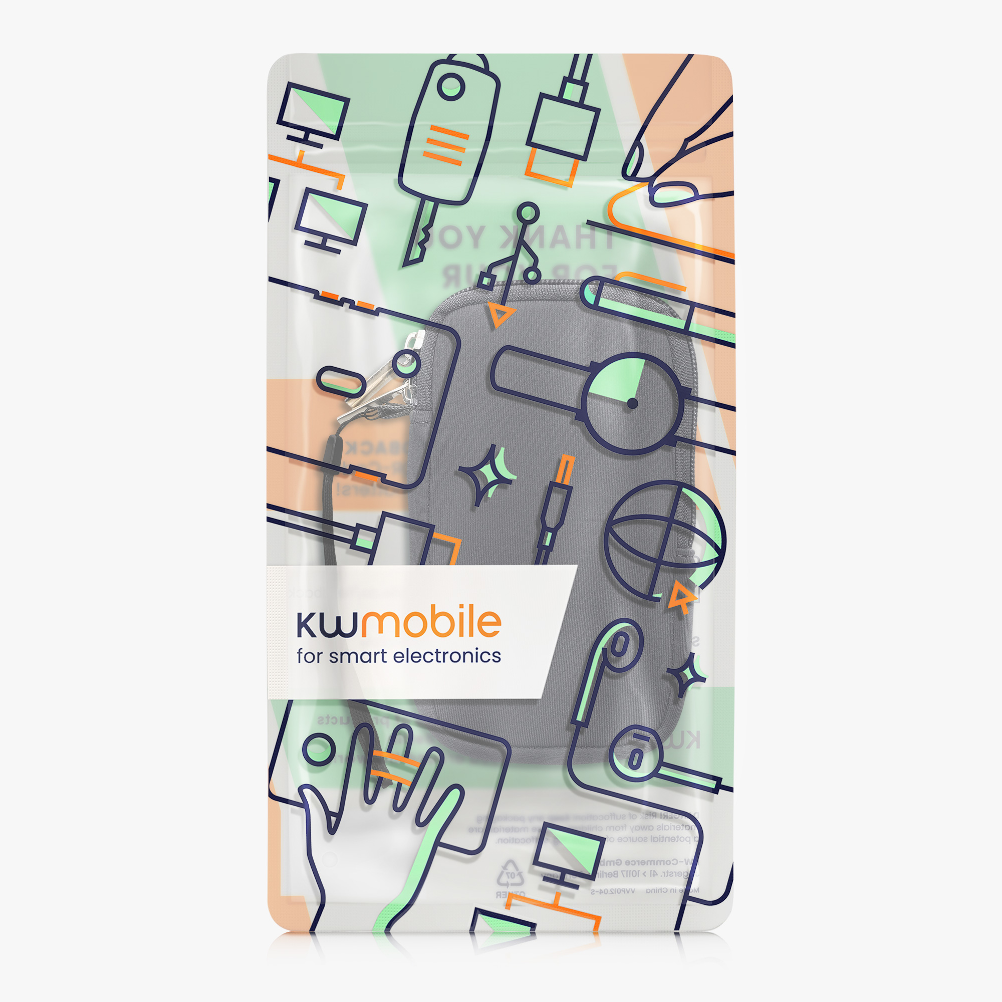 kwmobile univerzální pouzdro na mobil L 6.5", neopren, modrošedá