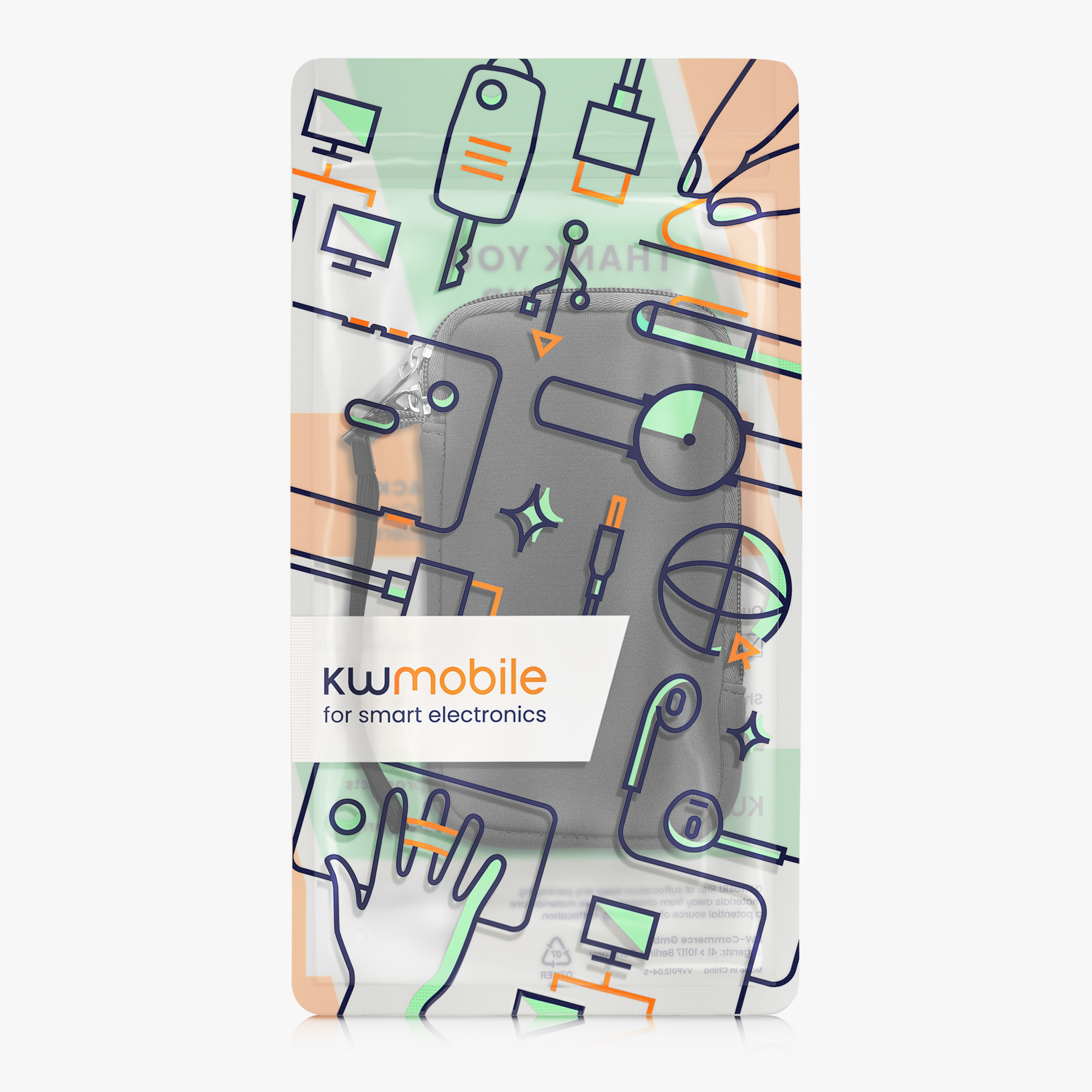 kwmobile univerzální pouzdro na mobil L 6.5", neopren, šedá