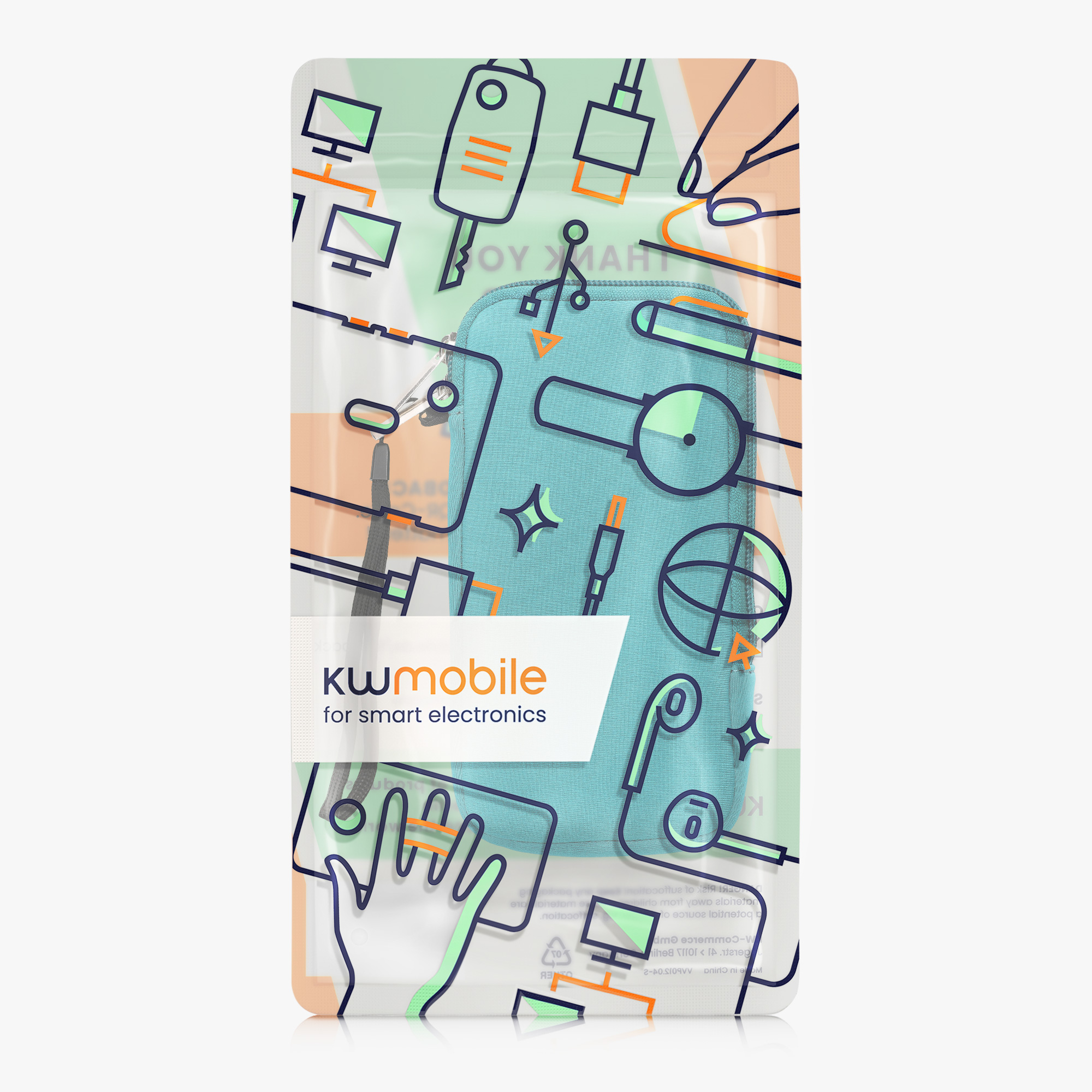 kwmobile univerzální pouzdro na mobil L 6.5", neopren, tyrkysová
