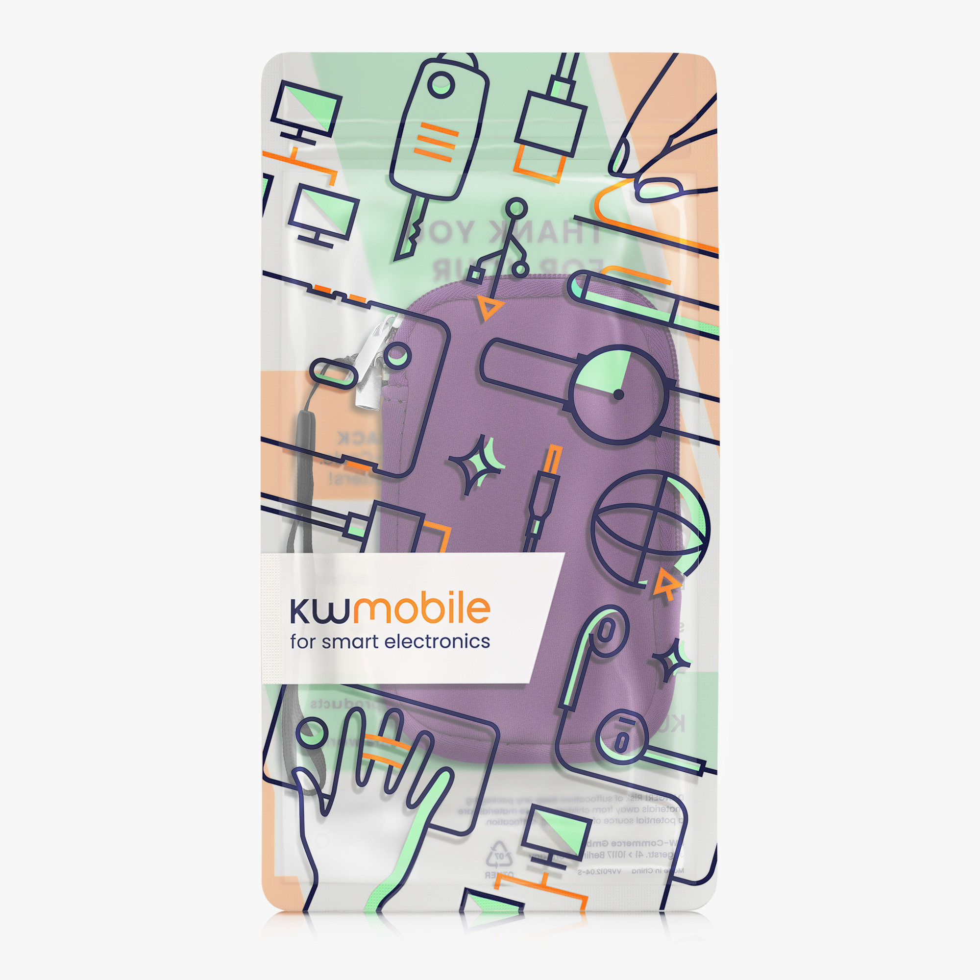 kwmobile univerzální pouzdro na mobil L 6.5", neopren, fialová