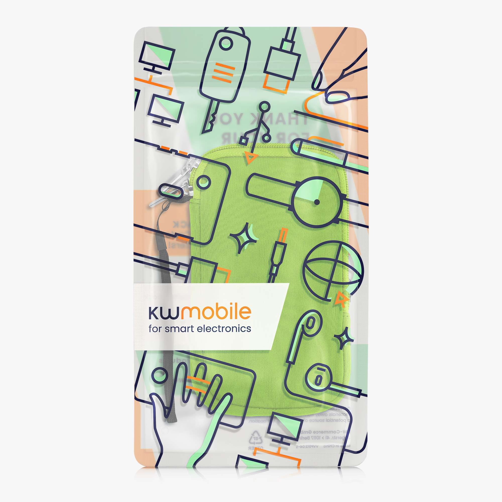 kwmobile univerzální pouzdro na mobil L 6.5", neopren, neonově zelená