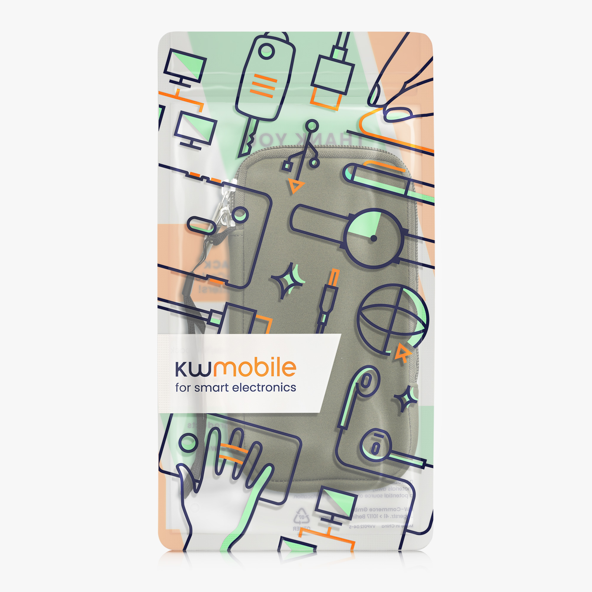 Univerzální pouzdro kwmobile na mobil XL 6,7/6,8" (17,7 x 8,5 cm) - olivově zelená