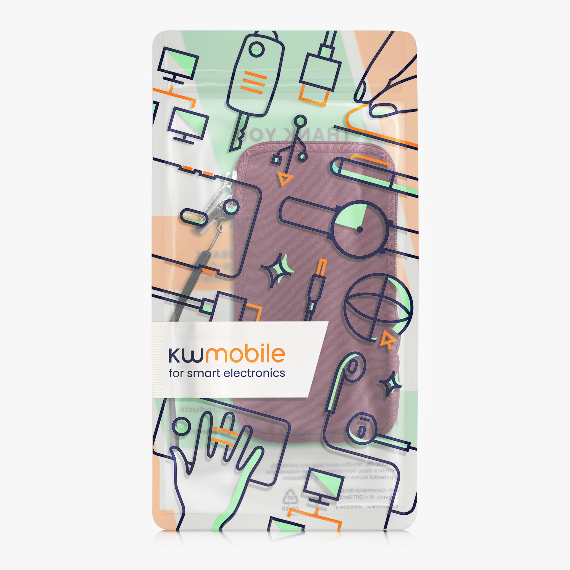 Univerzální pouzdro kwmobile na mobil XL 6,7/6,8" (17,7 x 8,5 cm) - bobulová
