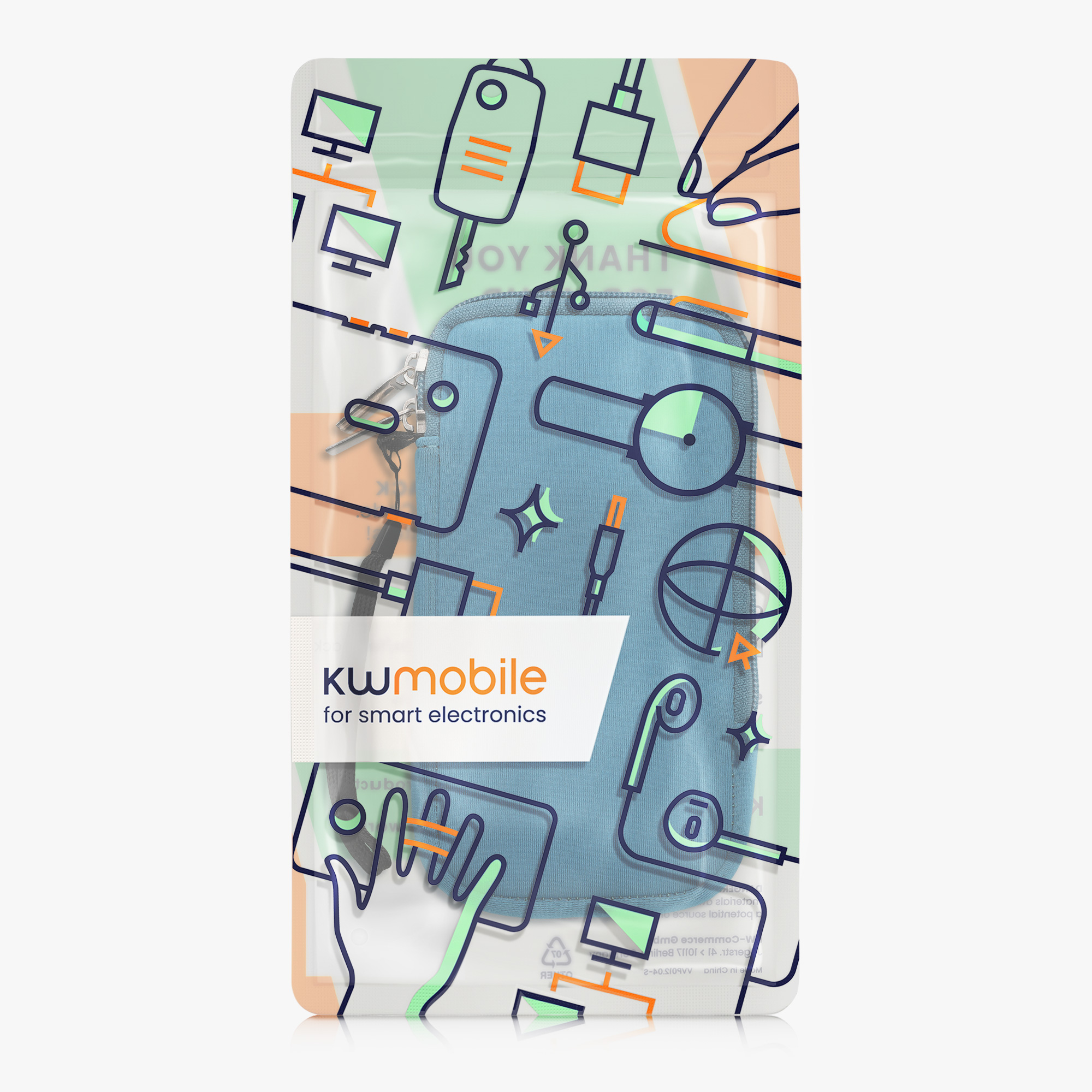 Univerzální pouzdro na mobil kwmobile - XL - 17,7 x 8,5 cm (6.7/6.8") - chrpově modrá