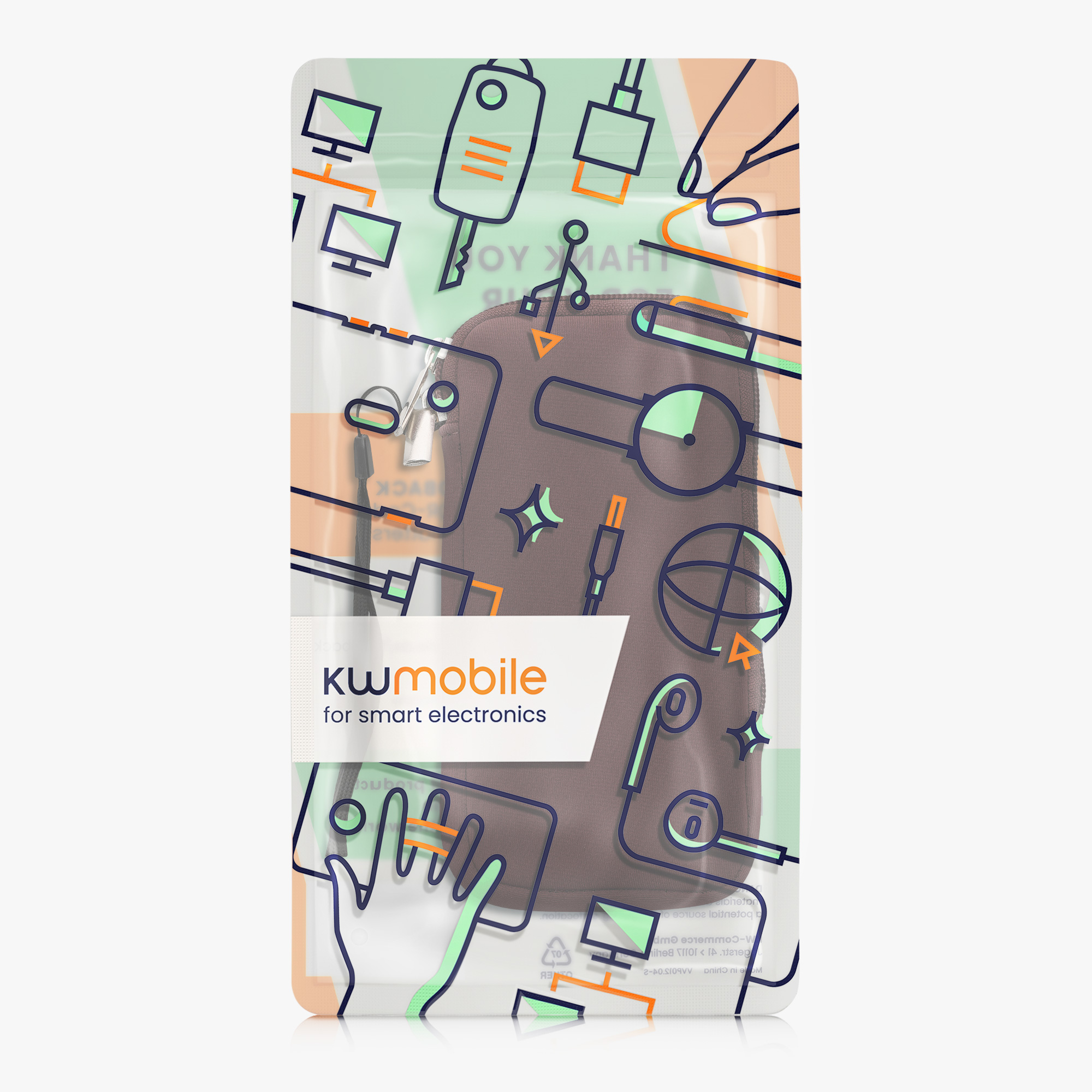 Univerzální pouzdro na mobil kwmobile - XL - 17,7 x 8,5 cm (6.7/6.8") - vínově fialová
