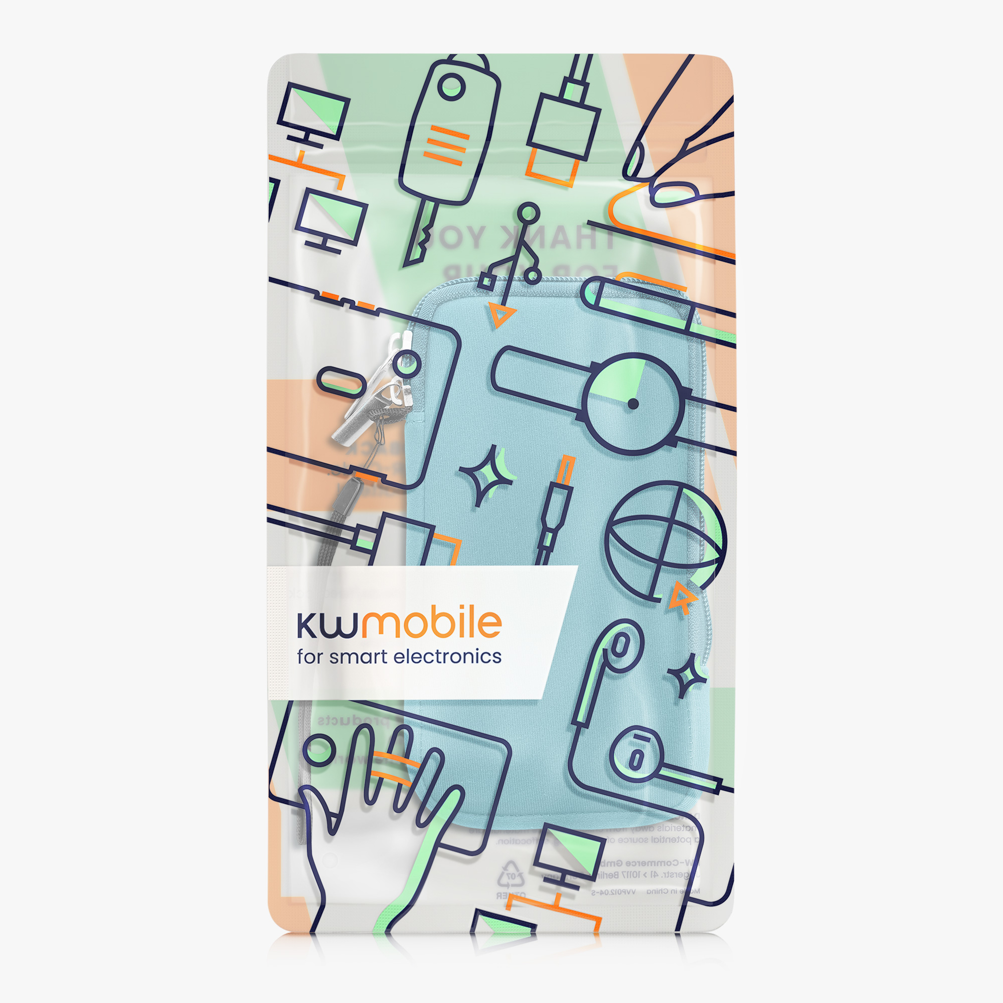 Univerzální pouzdro na mobil kwmobile - XL - 17,7 x 8,5 cm (6.7/6.8") - světle modrá