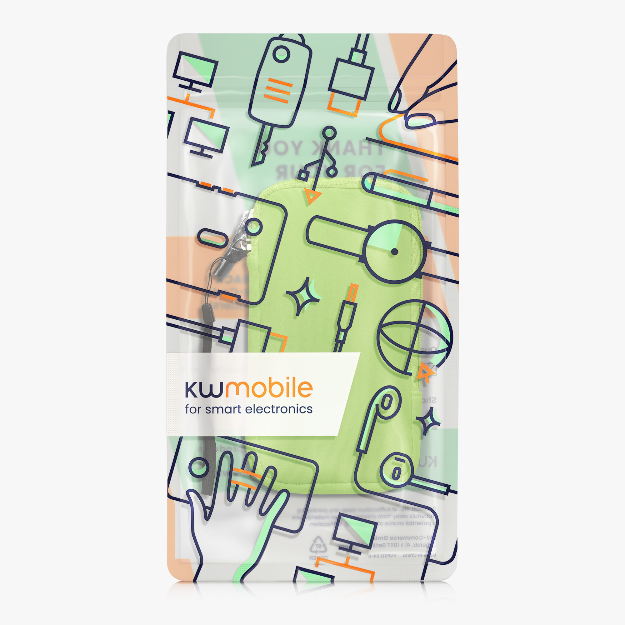 Univerzální pouzdro kwmobile na mobil XL 6,7/6,8" (17,7 x 8,5 cm) - neonově zelená