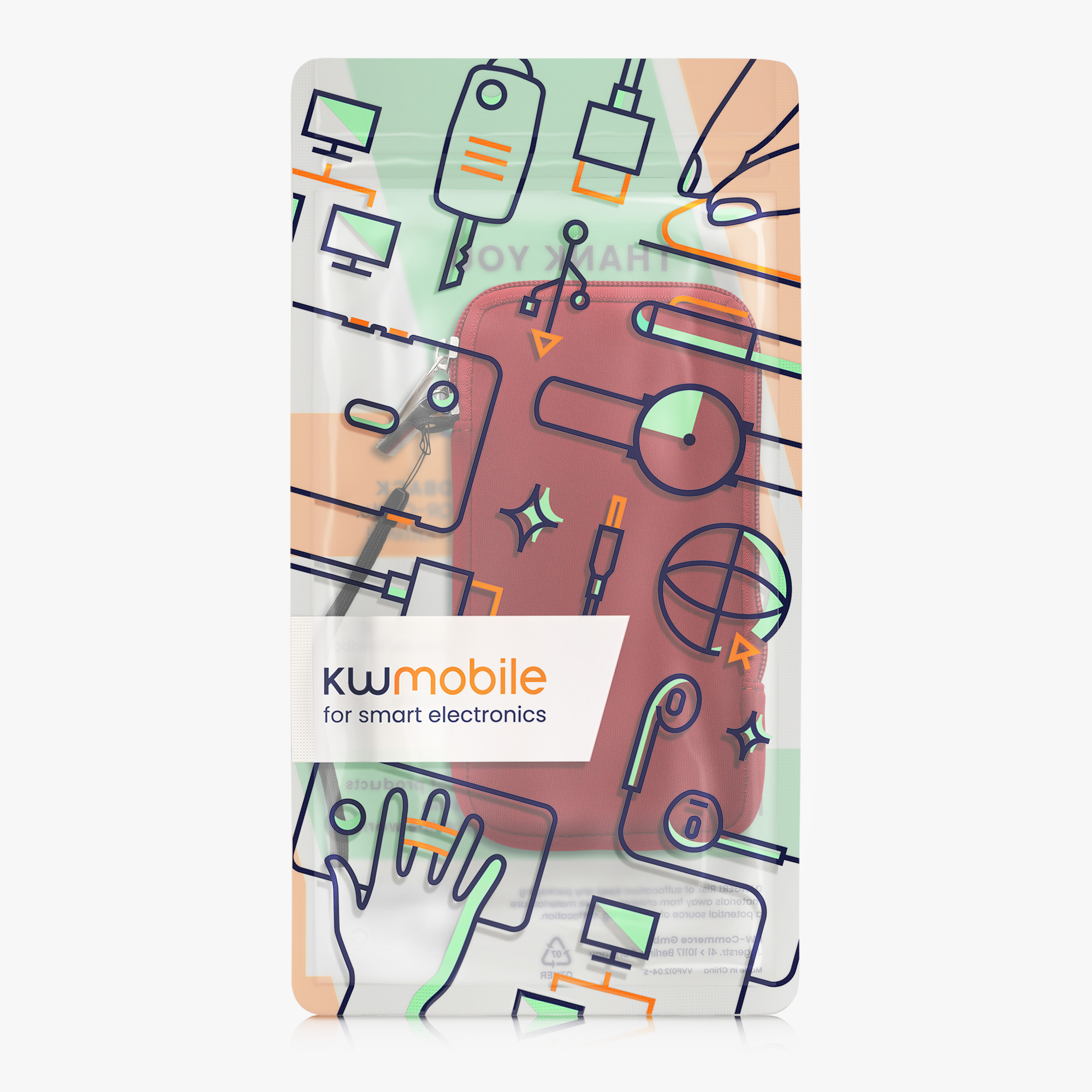 Univerzální pouzdro kwmobile na mobil XXL - 7" - červená
