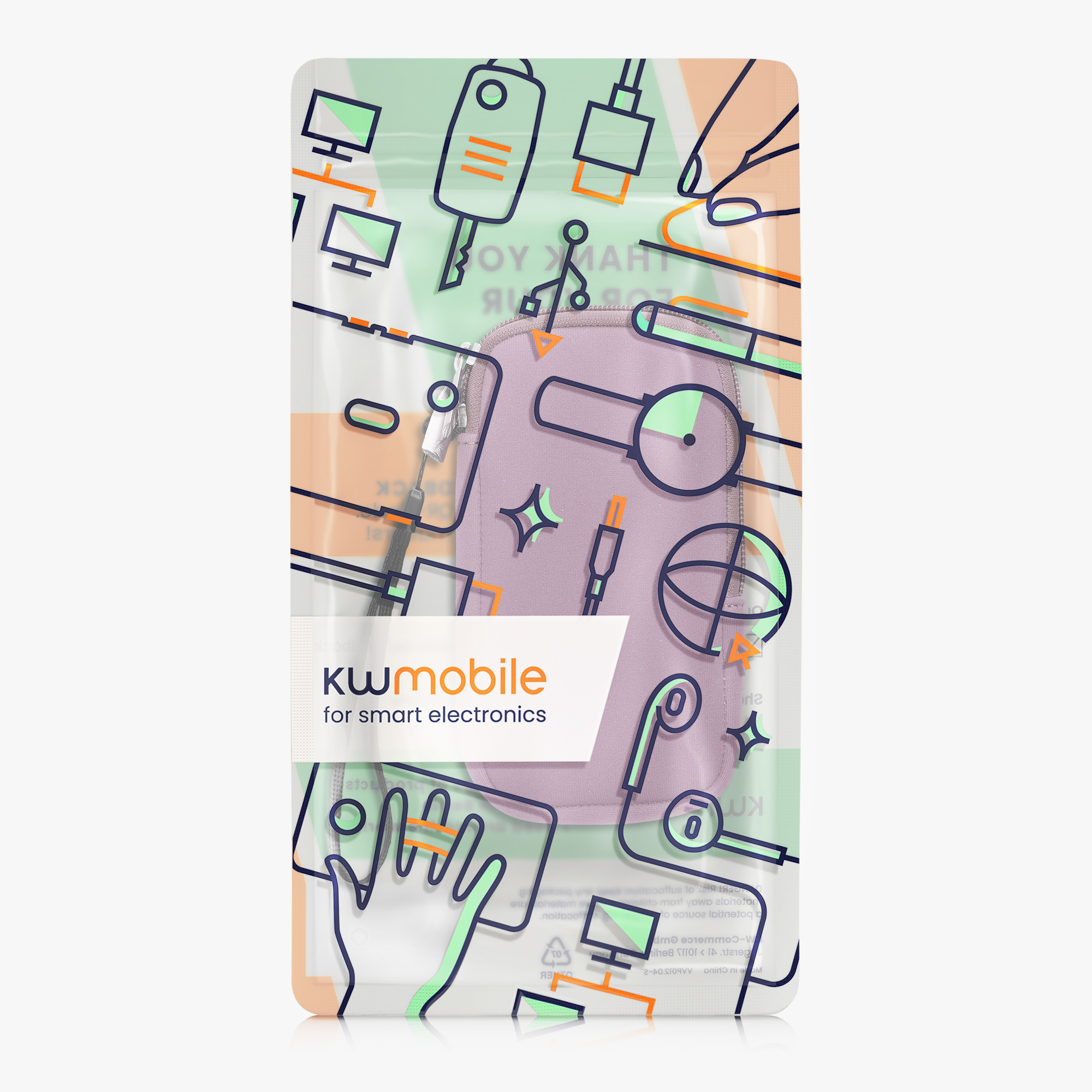 Univerzální pouzdro kwmobile na mobil XXL - 7" - levandulová