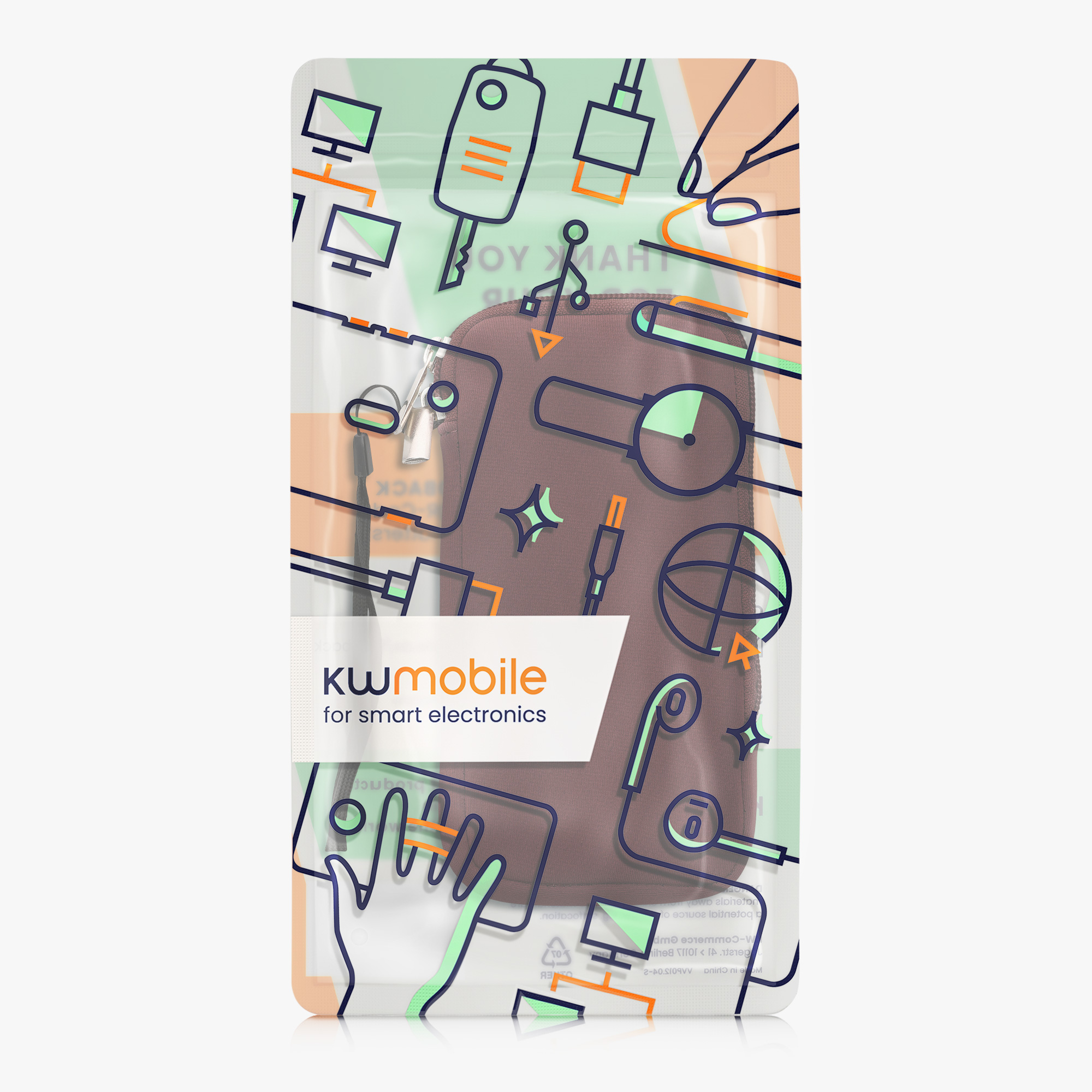 Univerzální pouzdro kwmobile na mobil XXL - 7" - bobulová