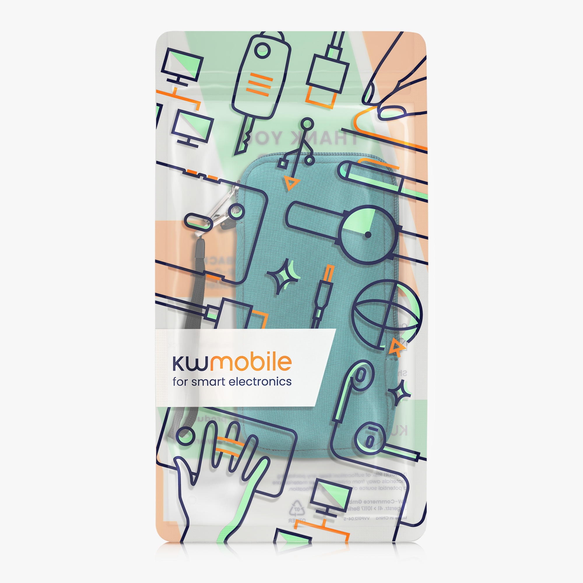 Univerzální pouzdro kwmobile na mobil XXL - 7" - petrolejová