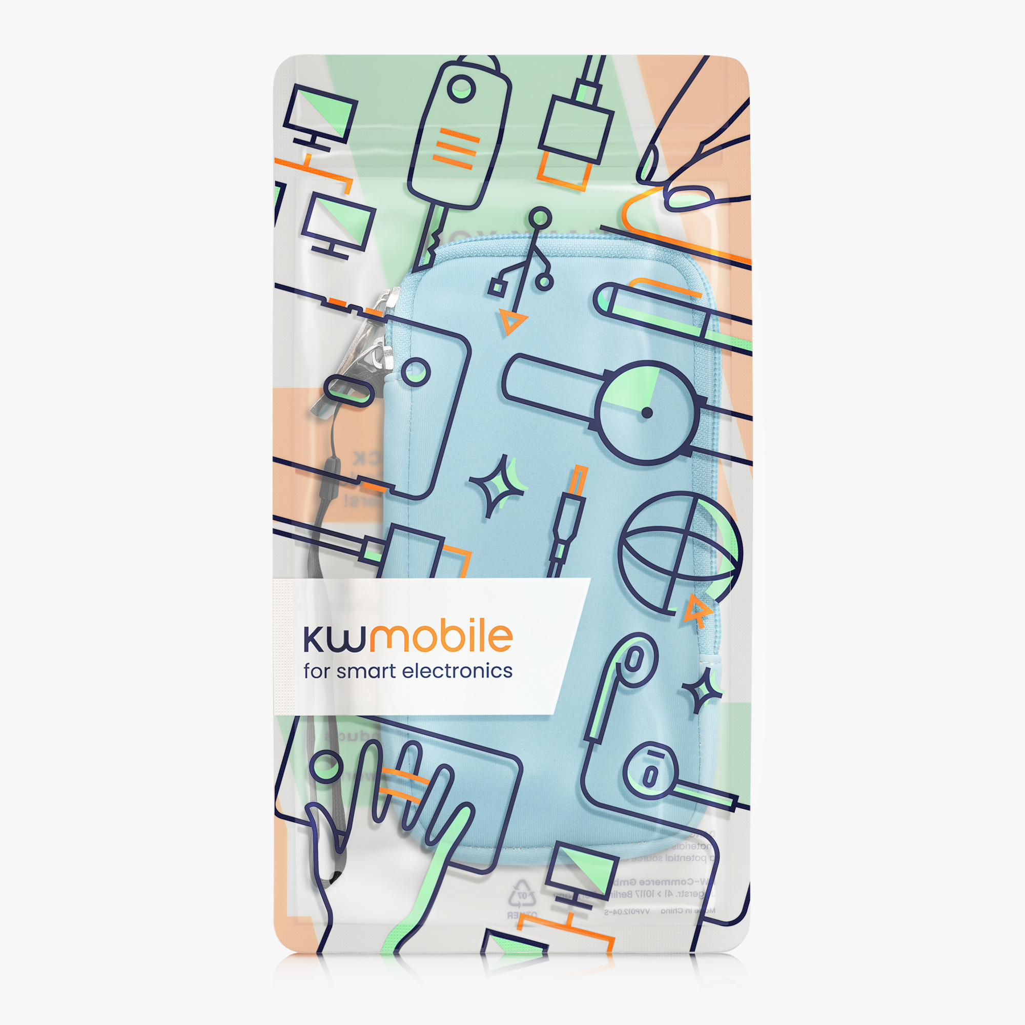 Univerzální pouzdro kwmobile na mobil XXL - 7" - světle modrá