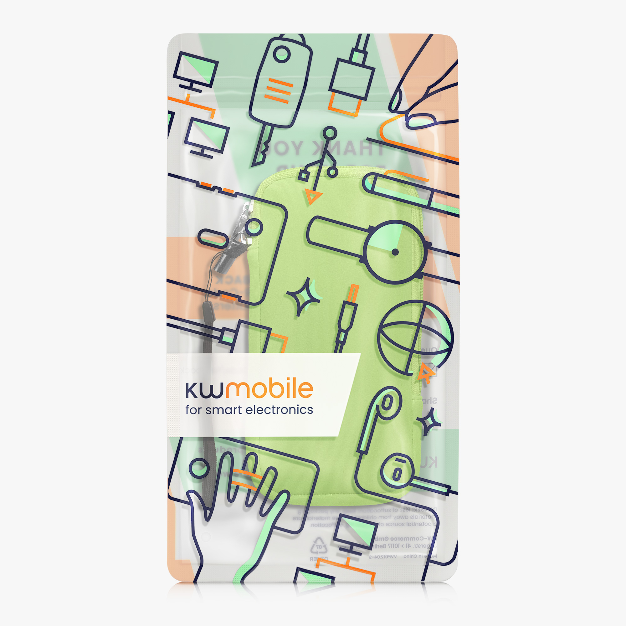 Univerzální pouzdro kwmobile na mobil XXL - 7" - neonově zelená