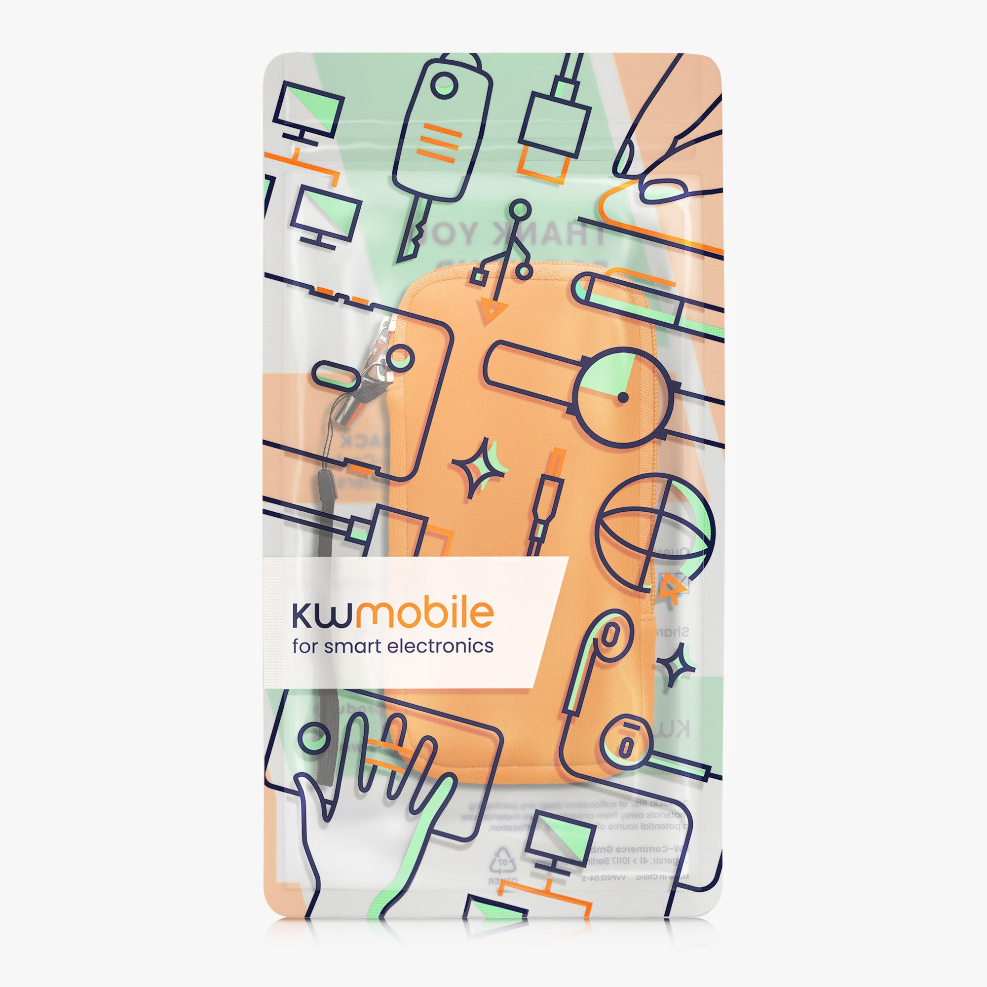 Univerzální pouzdro kwmobile na mobil XXL - 7" - neonově oranžová